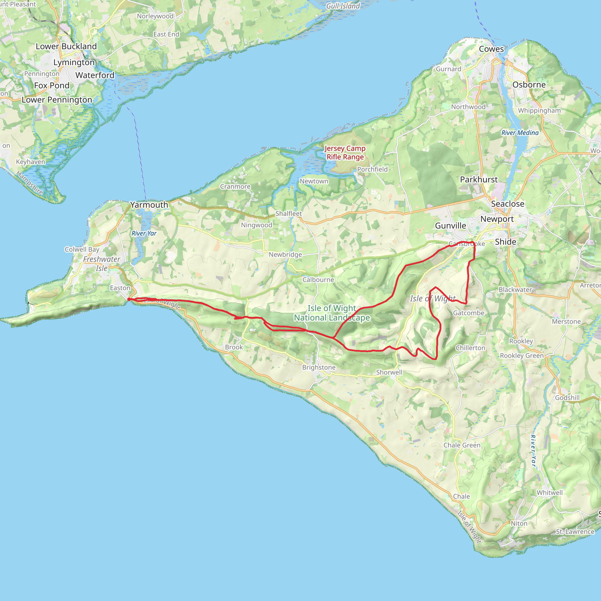 Afton to Carisbrooke Loop mobile static map