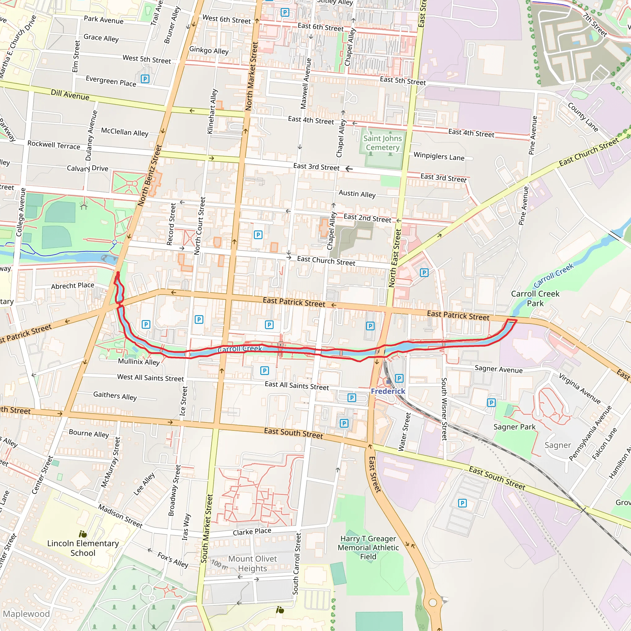 Carroll Creek Loop mobile static map