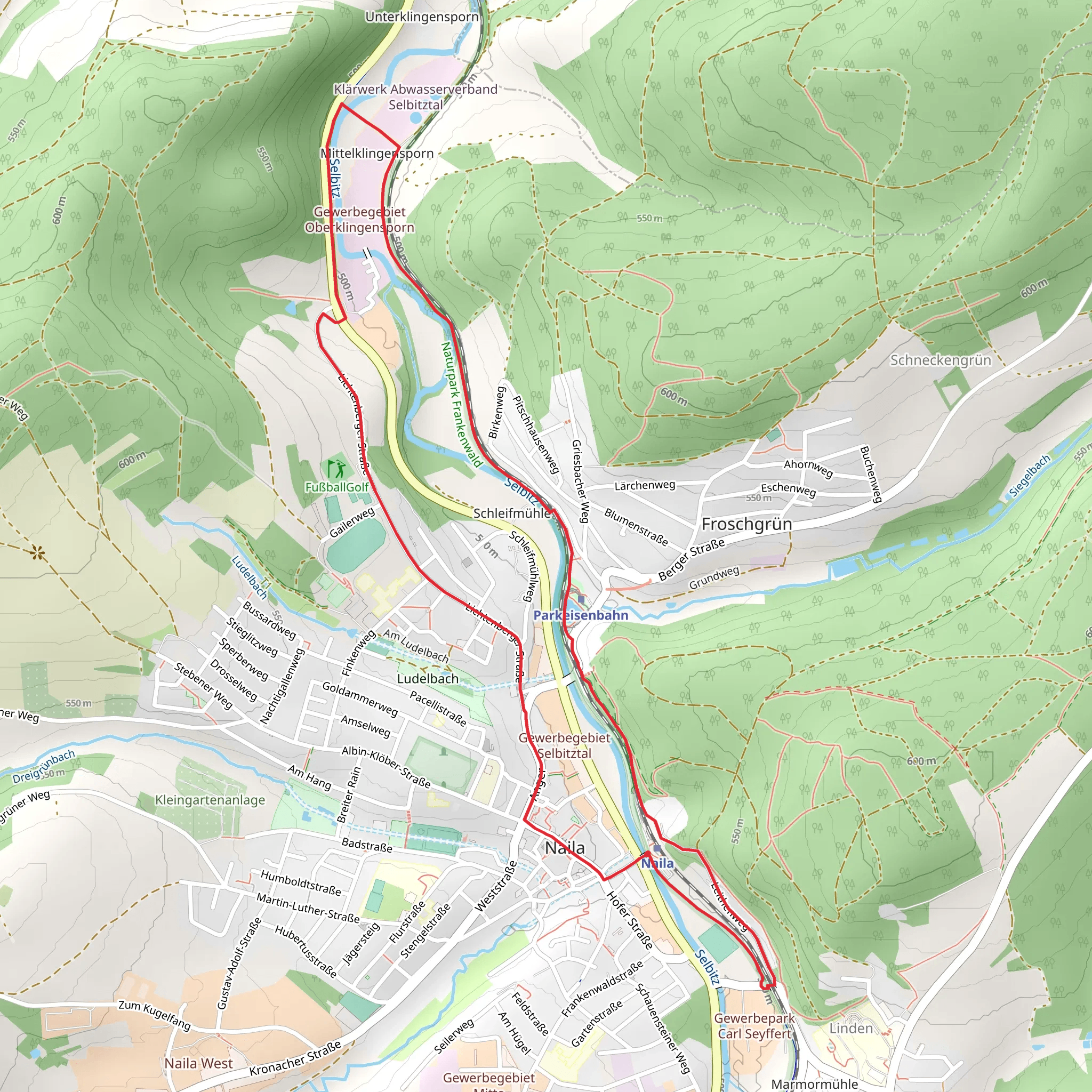 Hohlstein Weg and Weißer Fels Weg mobile static map