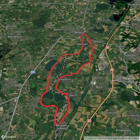 Negenooord West and Bichterweerd via Pelgrimspad and Maaseiker Weg