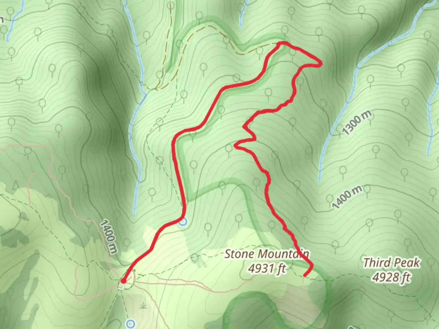 An image depicting the trail Third Peak Trail and its surrounding area.