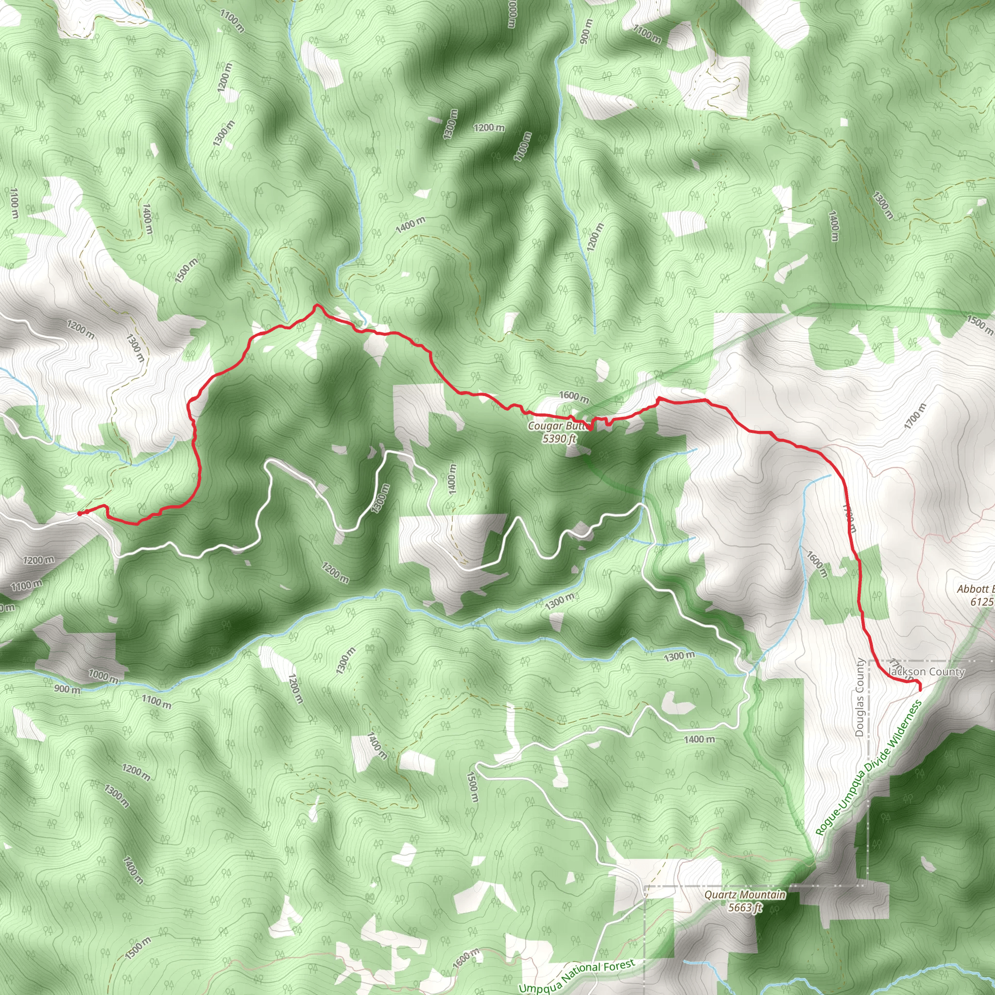 Cougar Butte Trail mobile static map