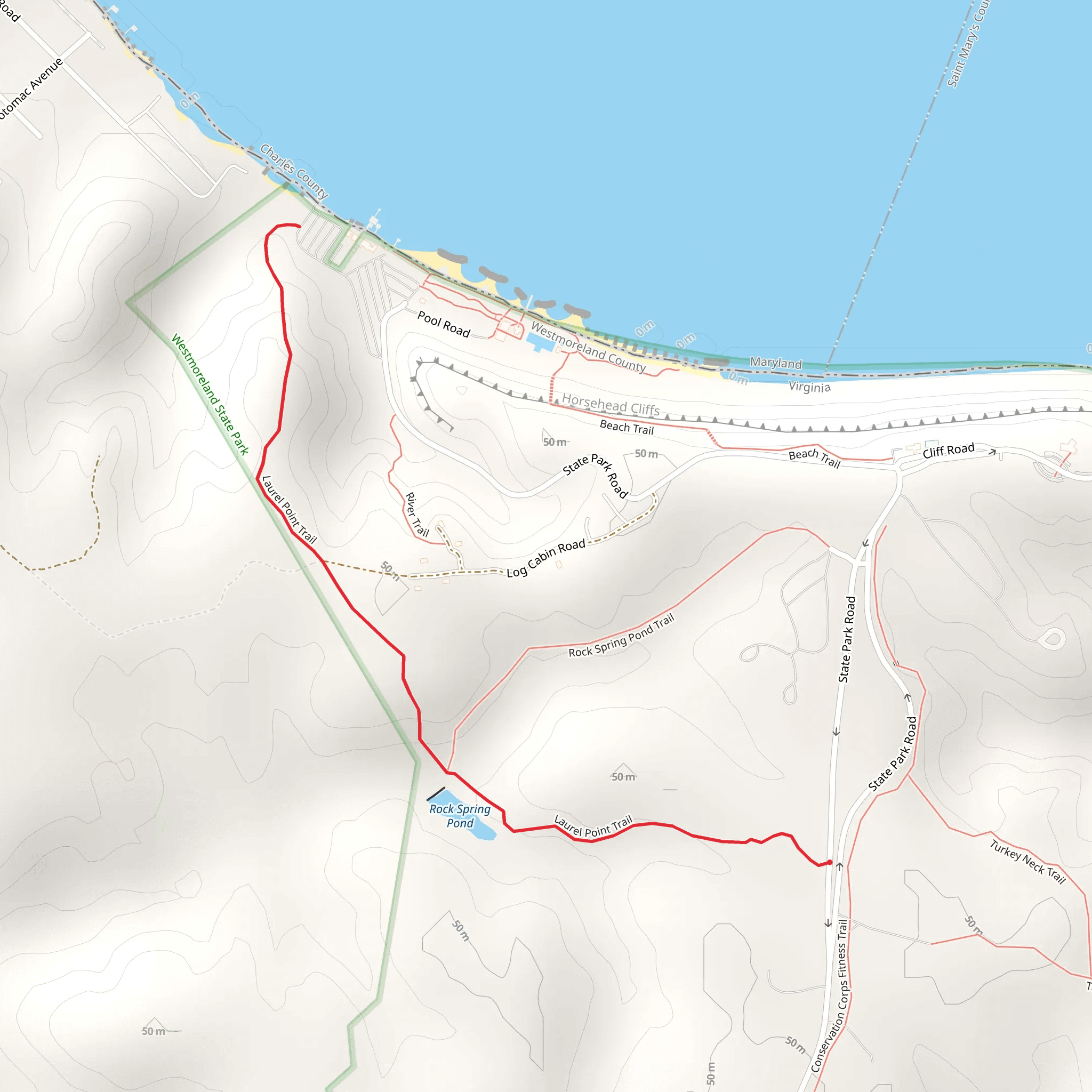 Rock Spring Pond and Laurel Point Trail mobile static map