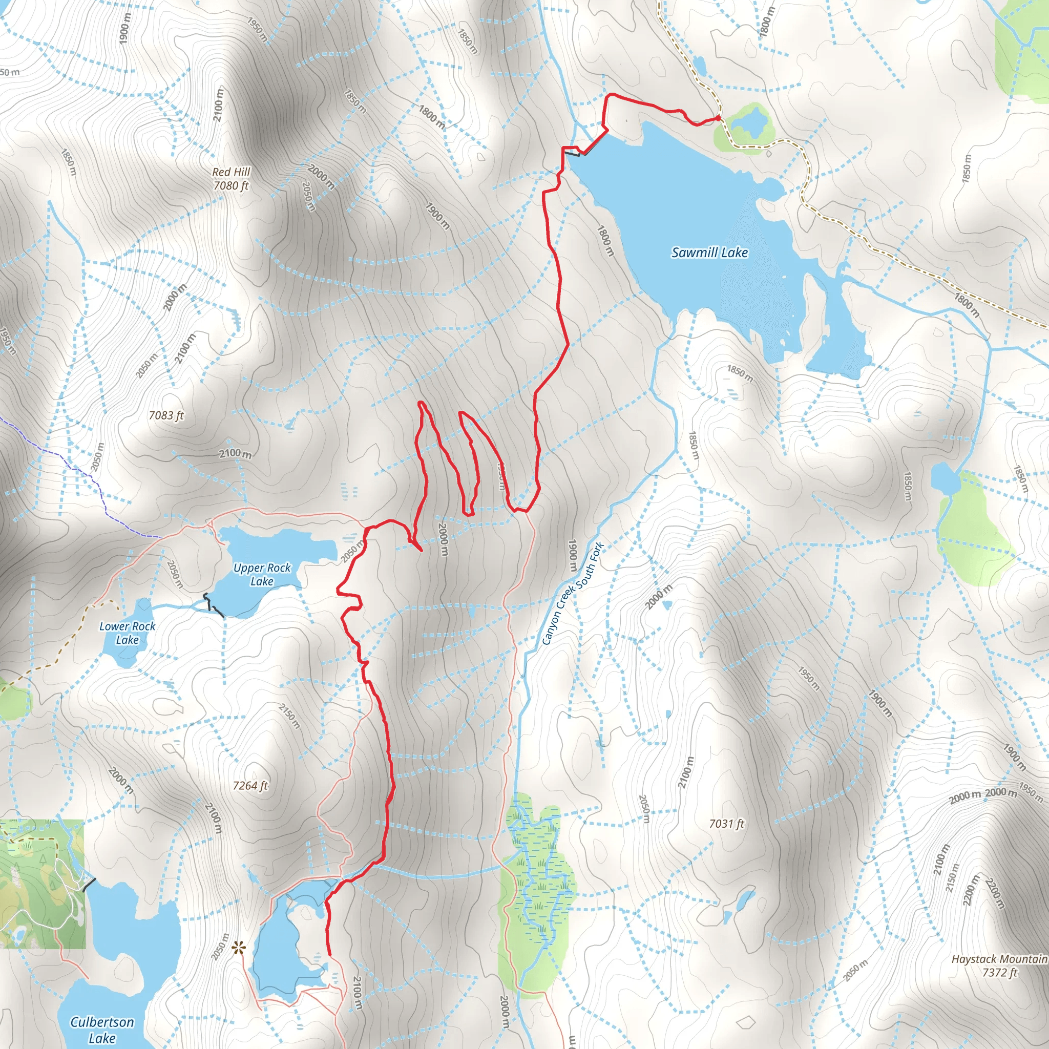 Penner Lake via Crooked Lake Trail mobile static map