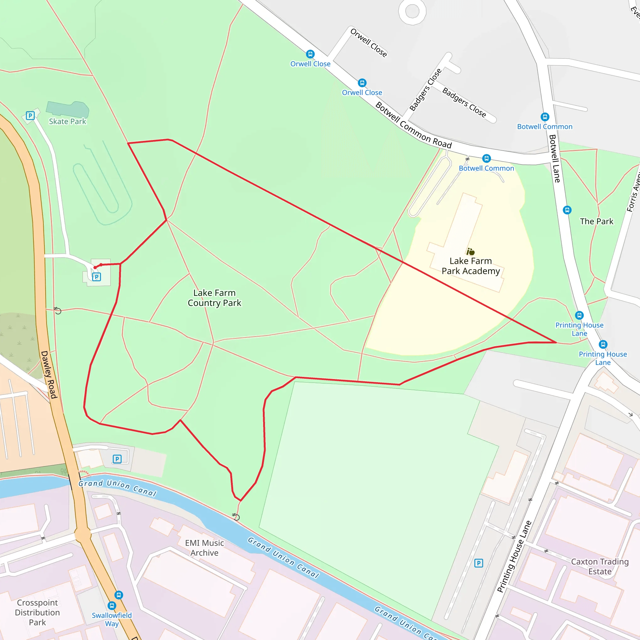 Lake Farm Country Park mobile static map