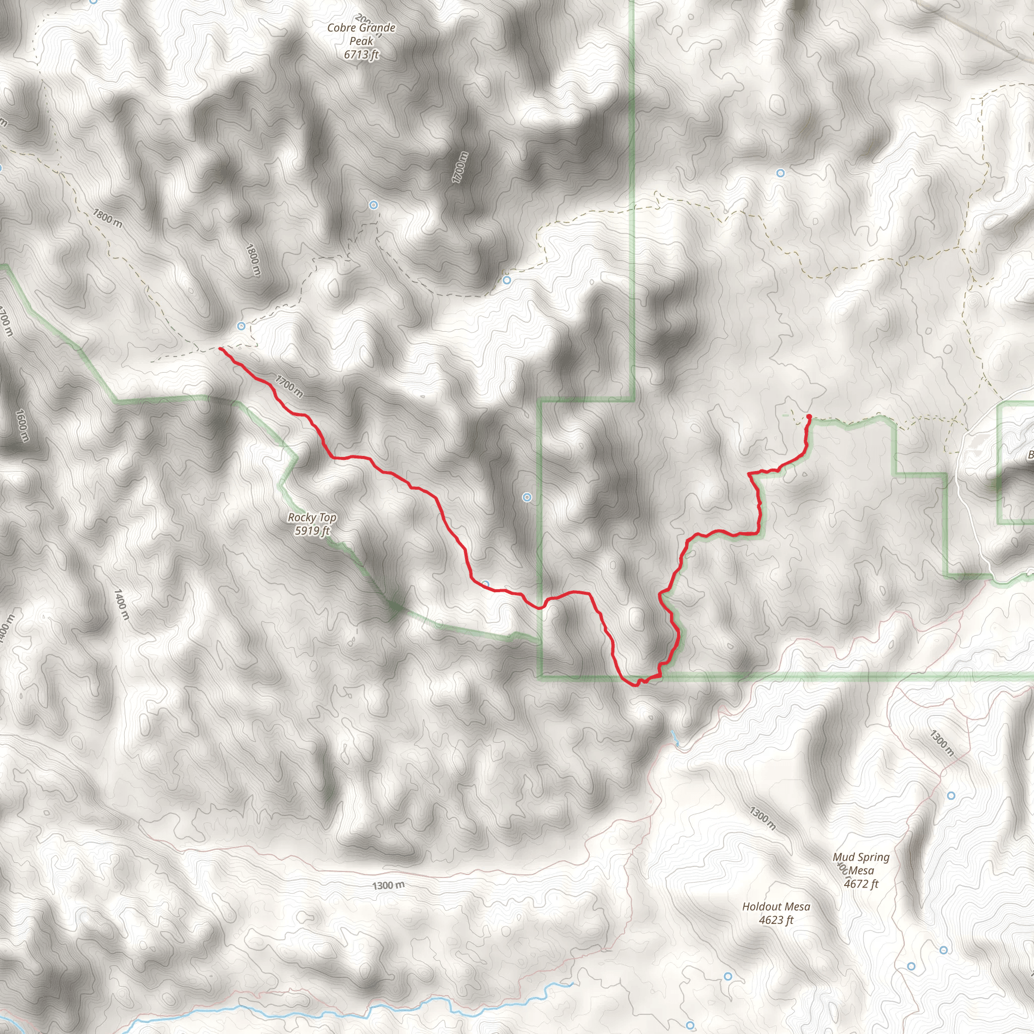 Fisher Canyon Trail mobile static map