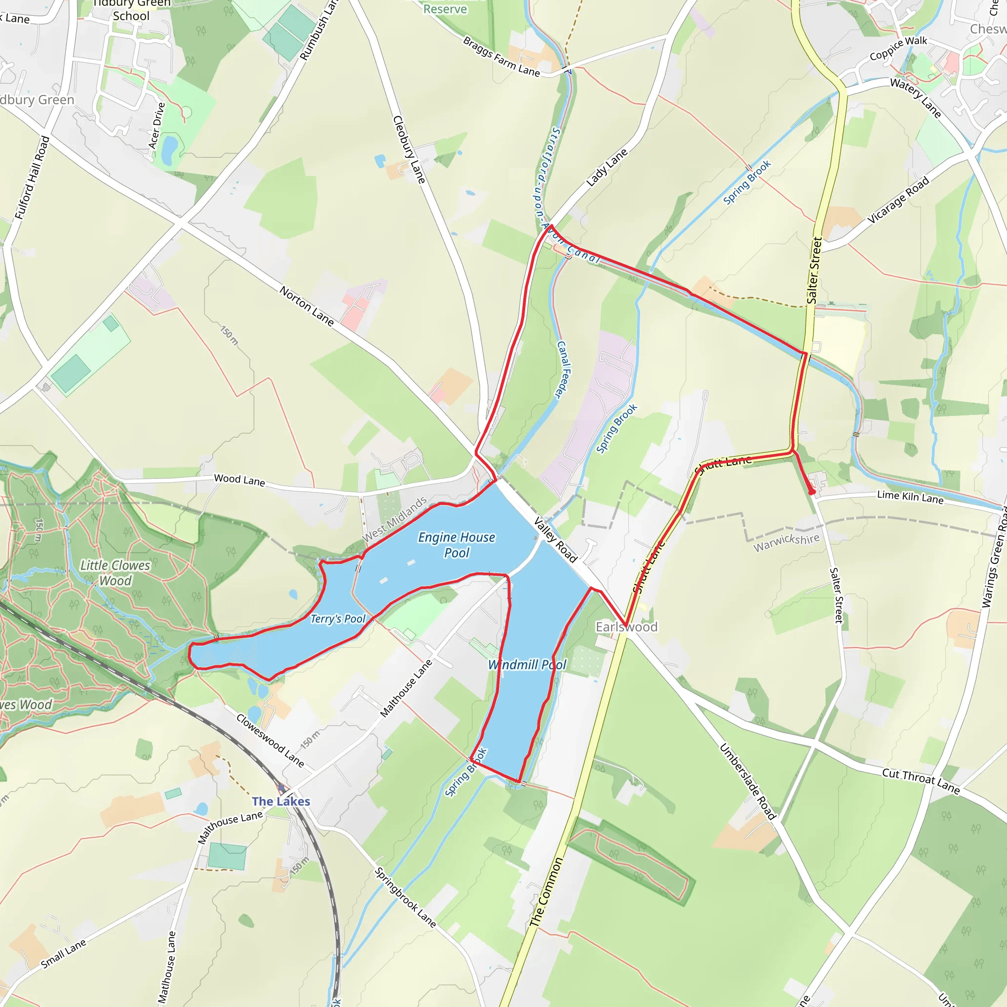 Earlswood Lakes Circular Walk mobile static map