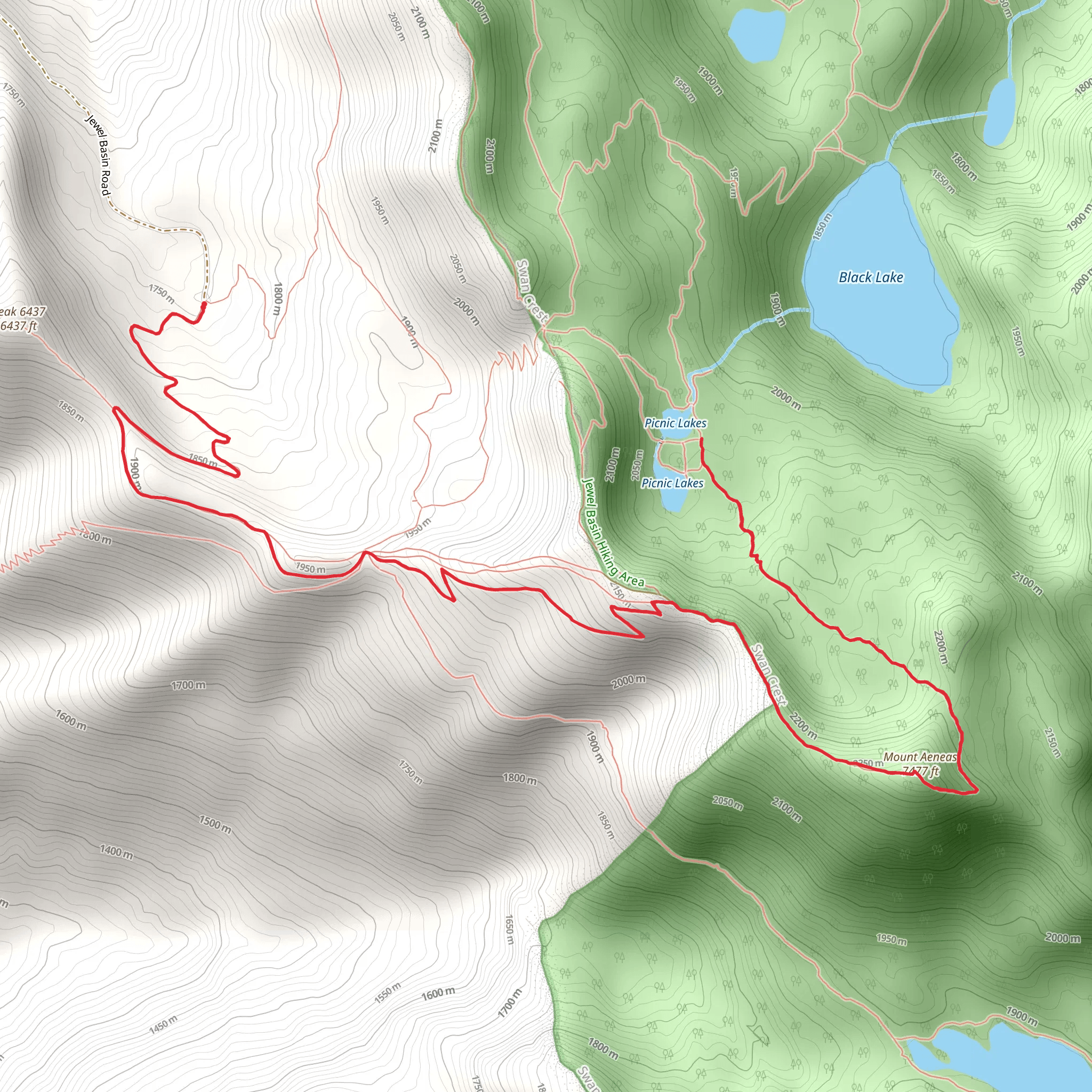 Mount Aeneas Trail mobile static map
