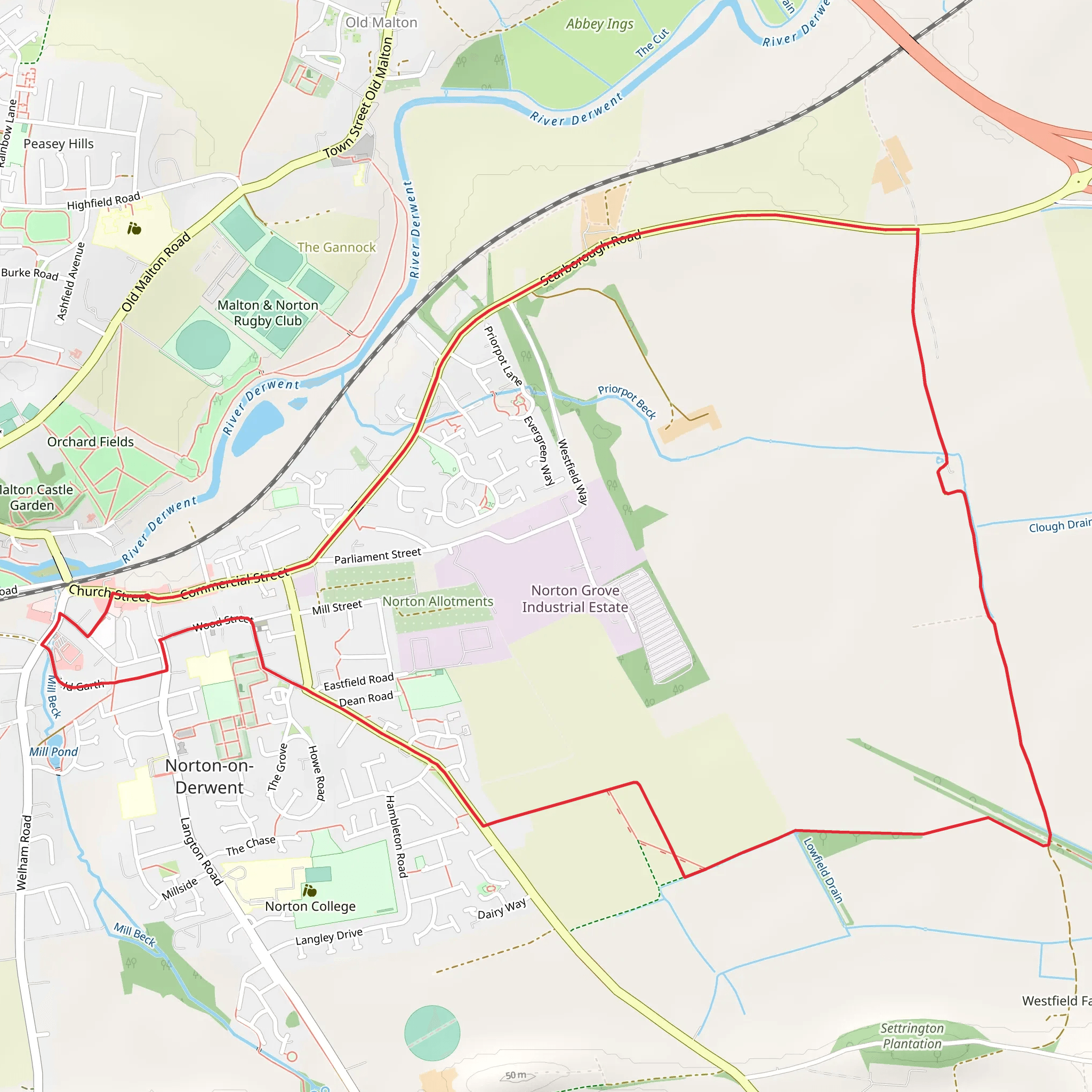 Norton On Derwent Walk mobile static map