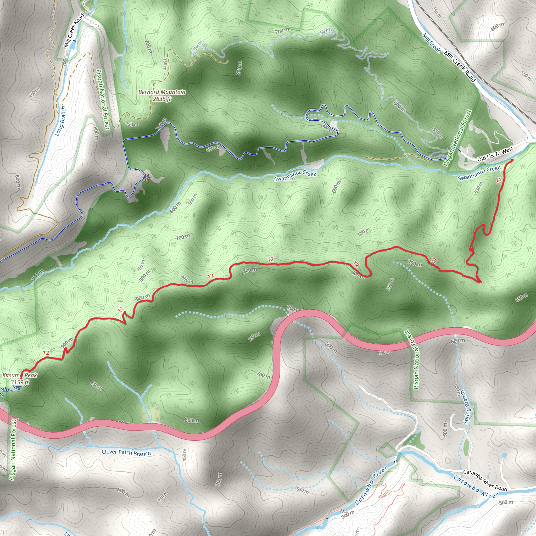Kitsuma Peak via Youngs Ridge Trail mobile static map