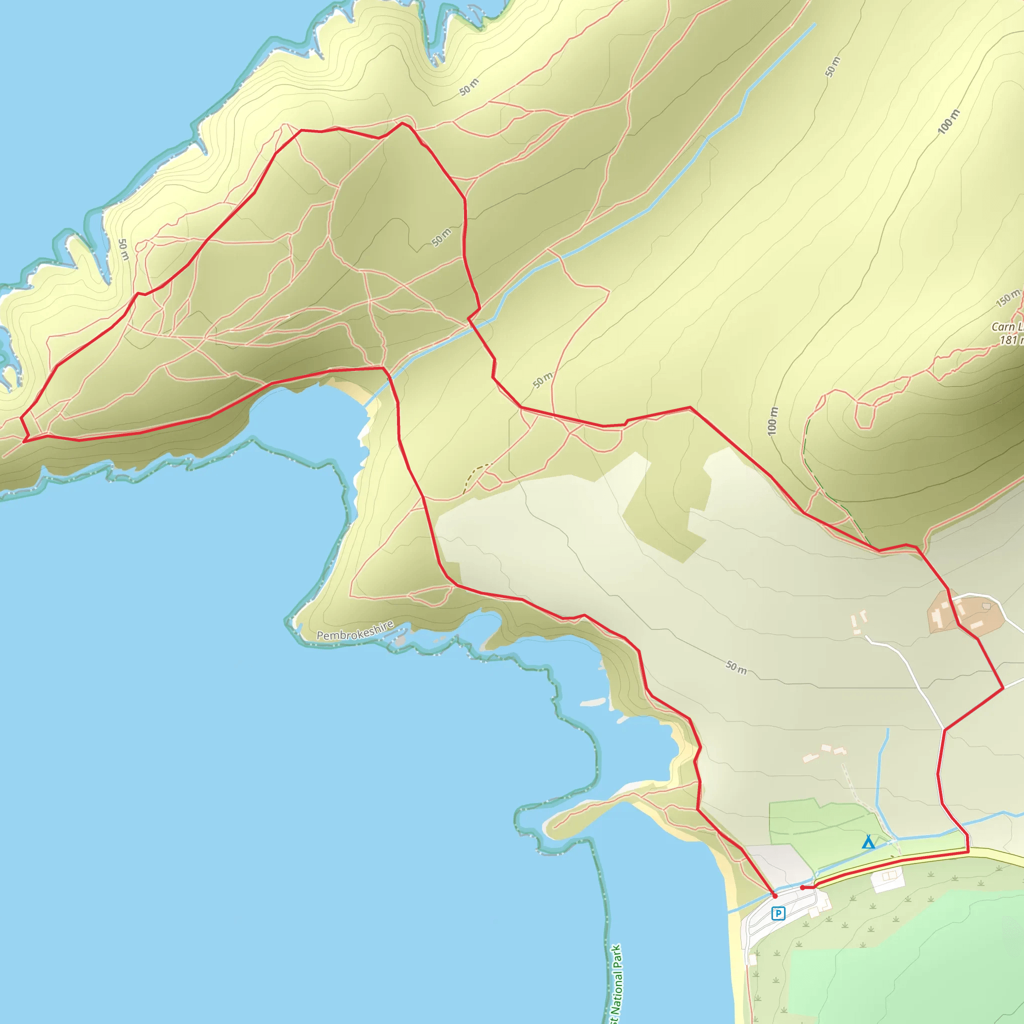 St Davids Head - Short Walk mobile static map