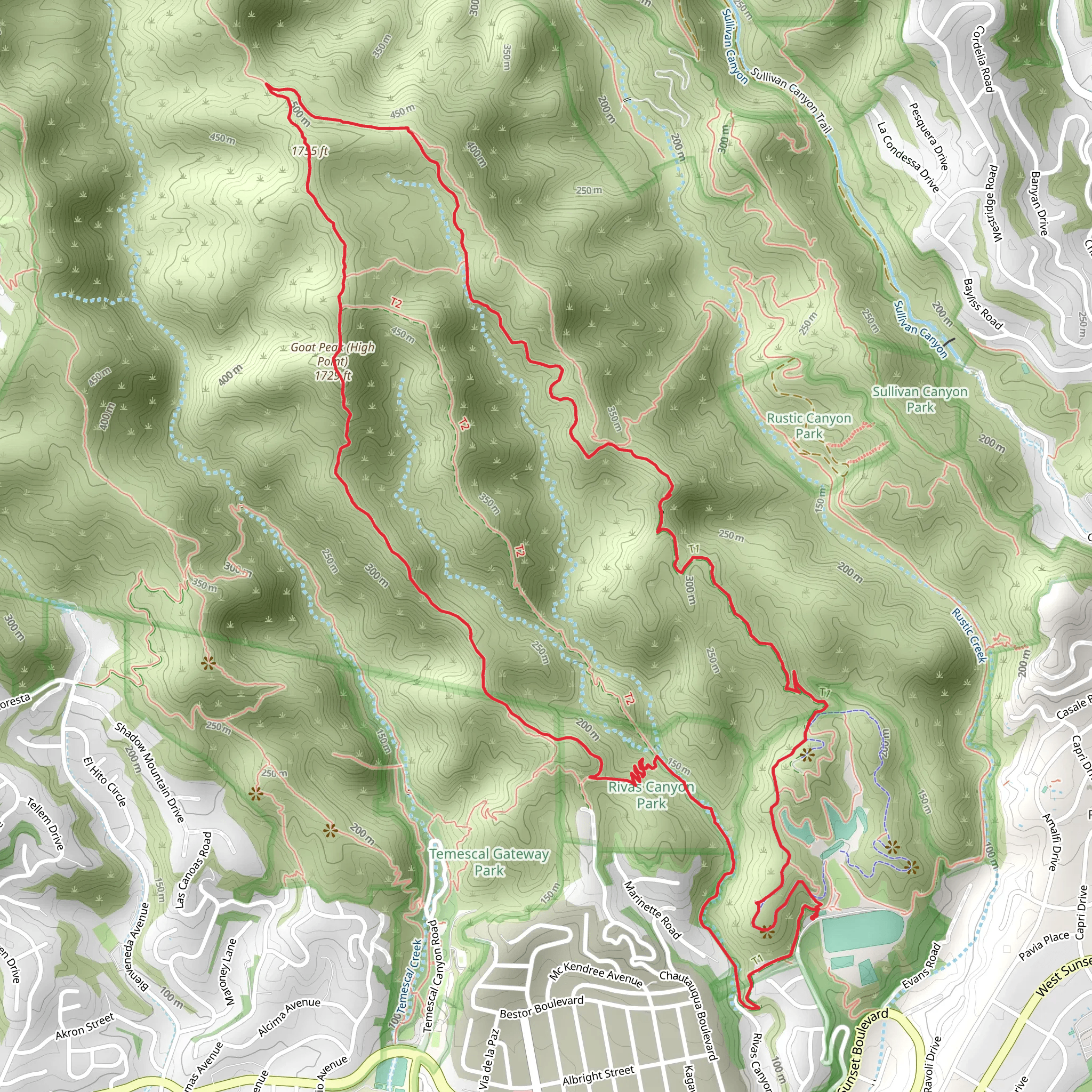 Inspiration, High Point and Rivas Ridge Loop Trail mobile static map