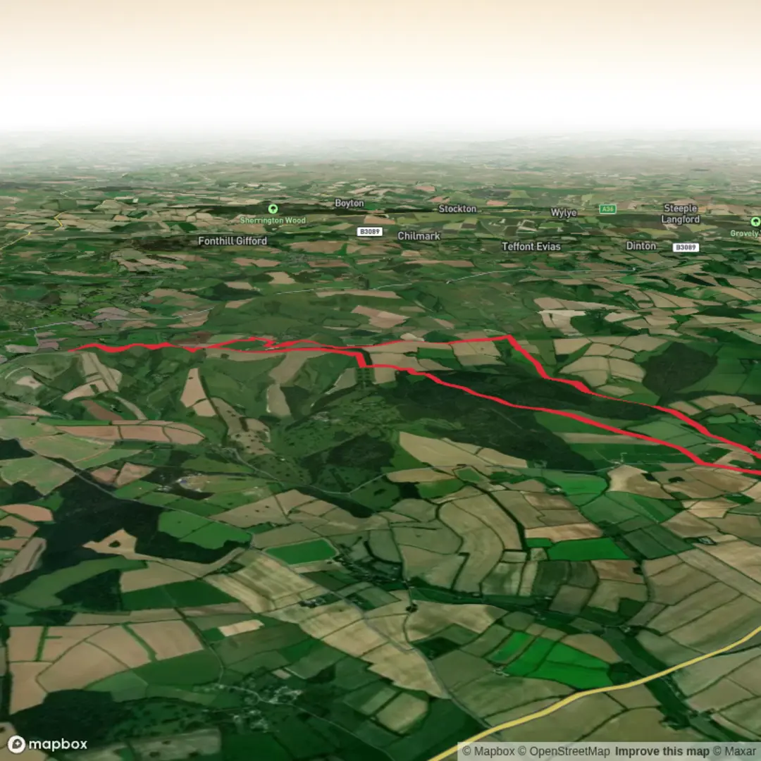 An image depicting the trail Won Green and Chase Woods Loop and its surrounding area.