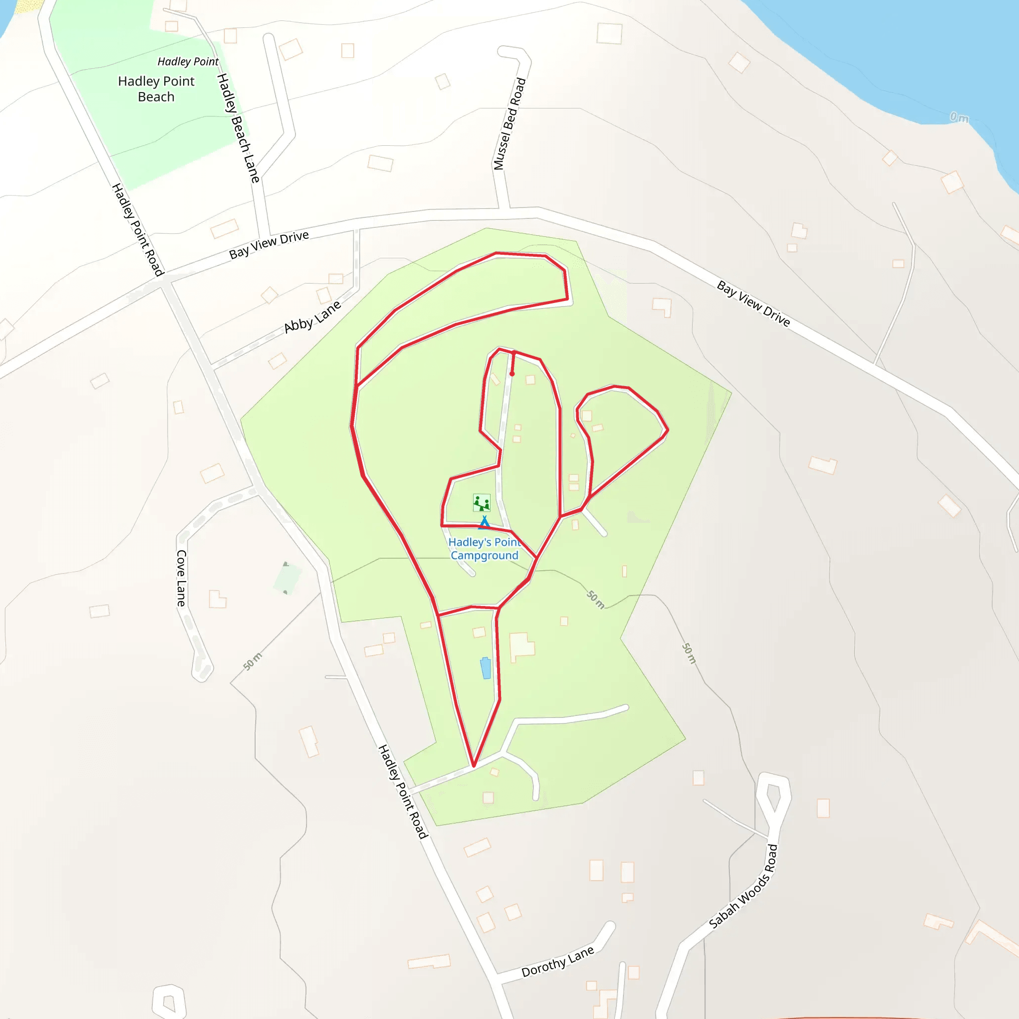 Hadley's Point Campground Loop mobile static map