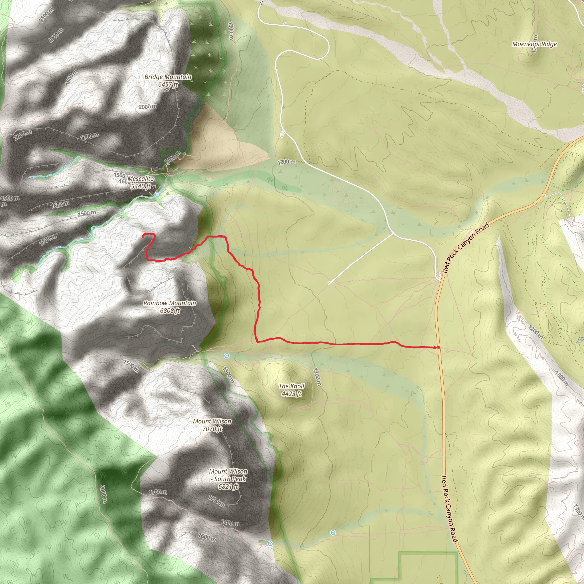 Knoll and North Oak Creek Trail mobile static map