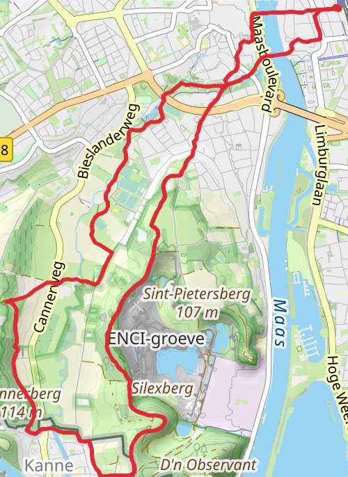 NS wandeling Maastricht mobile static map