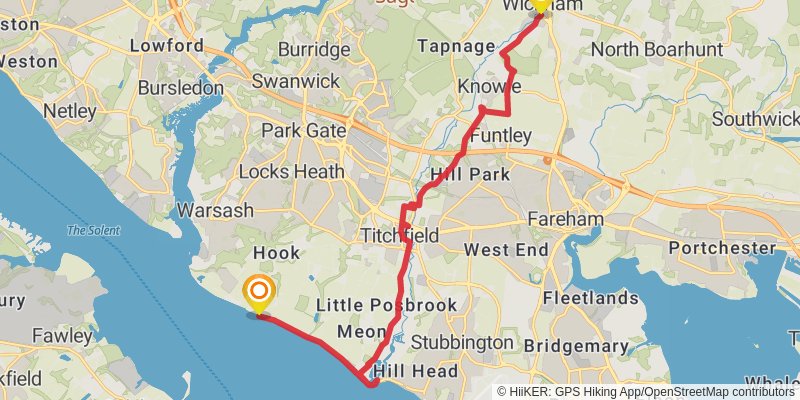 Southampton to Sandwich Walk stage 2 Map