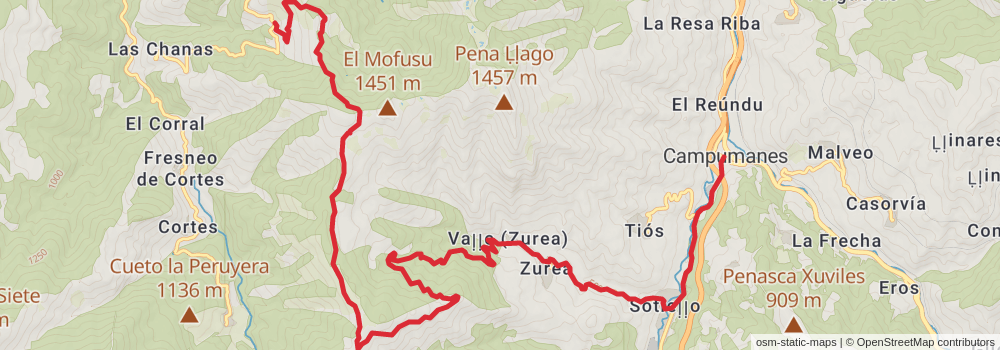 GR 109 Interior Asturias stage 14 Map