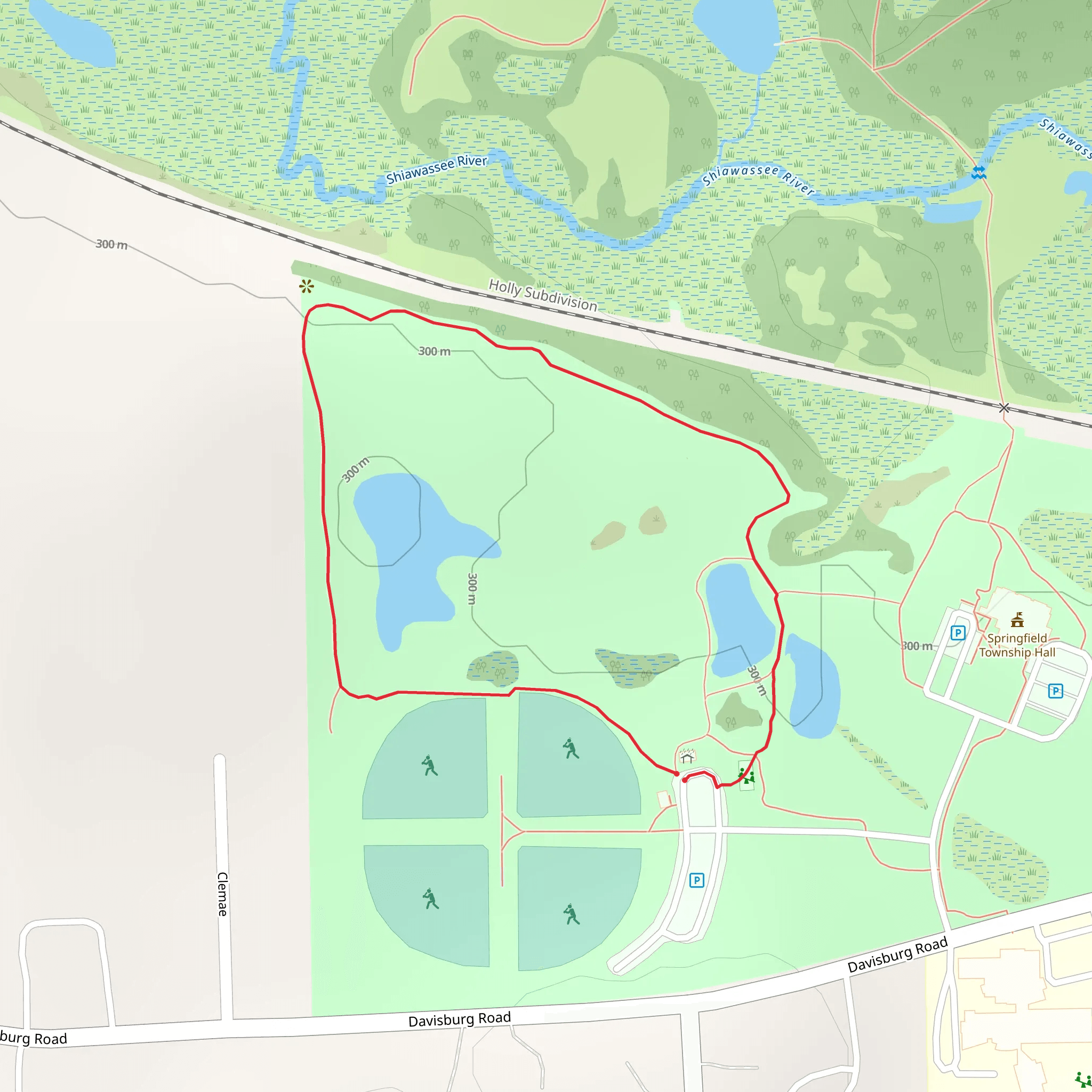 Shiawassee Basin Preserve Park Loop mobile static map