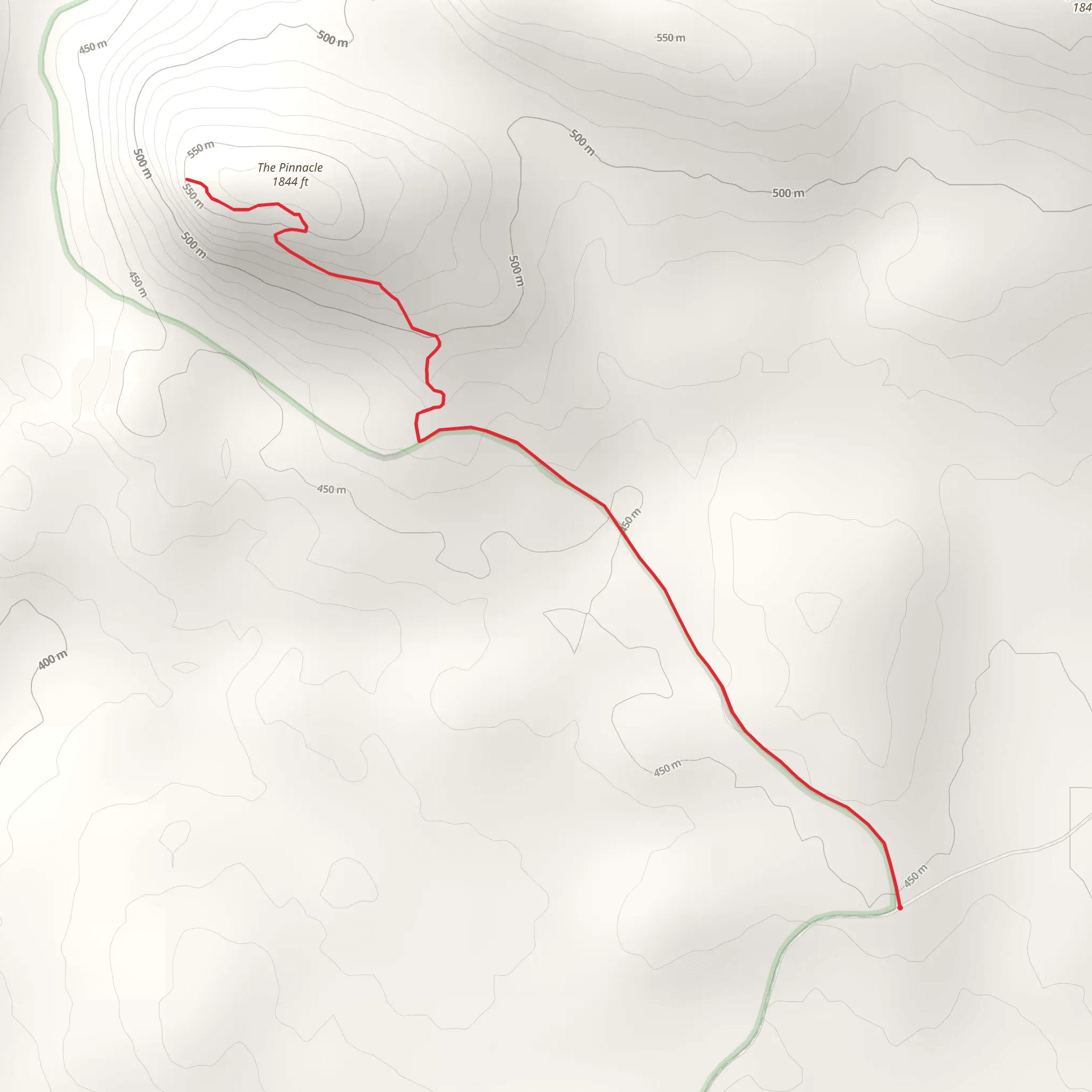 The Pinnacle Hill Trail mobile static map