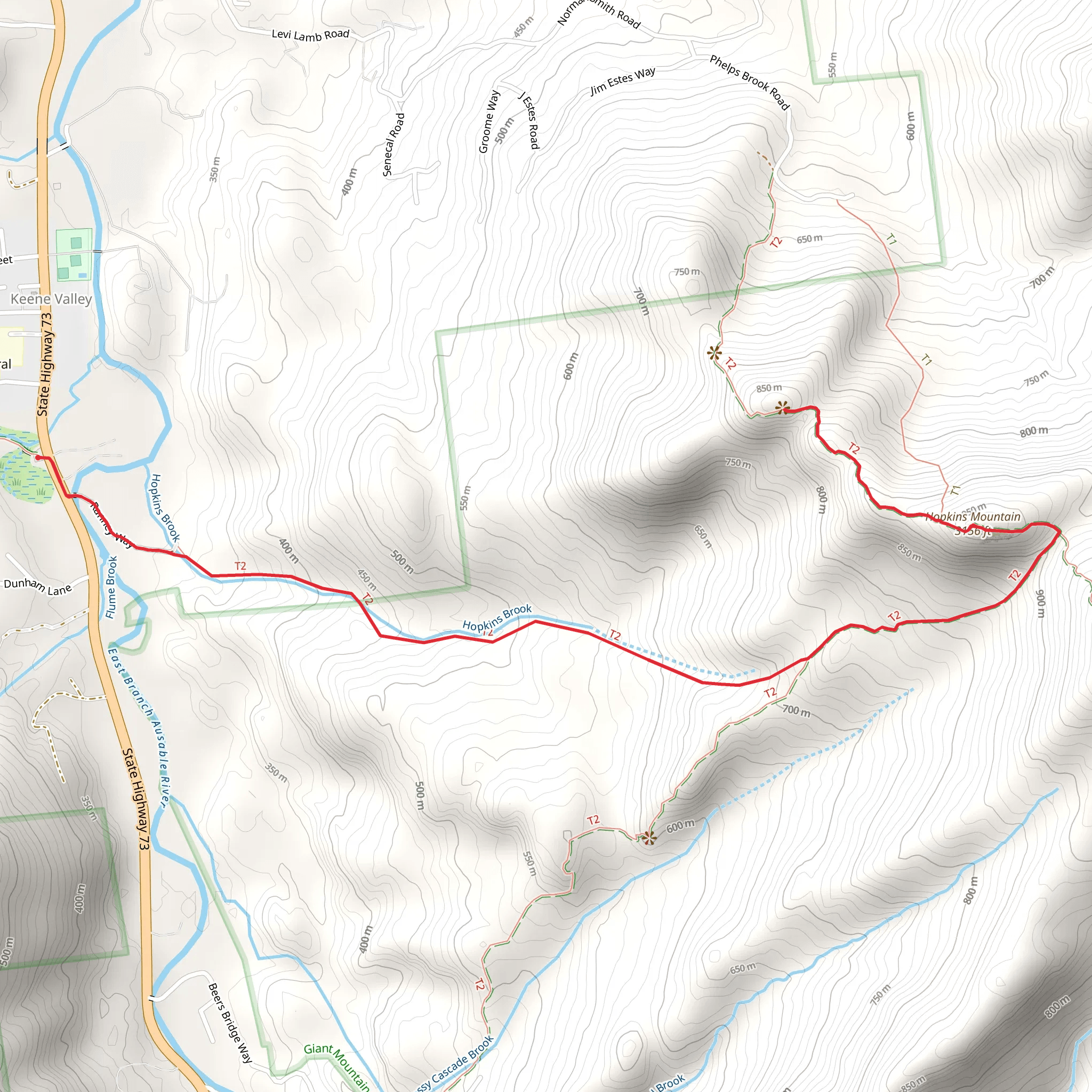 Hopkins Mountain and Spread Eagle Mountain via Ranney Trail mobile static map