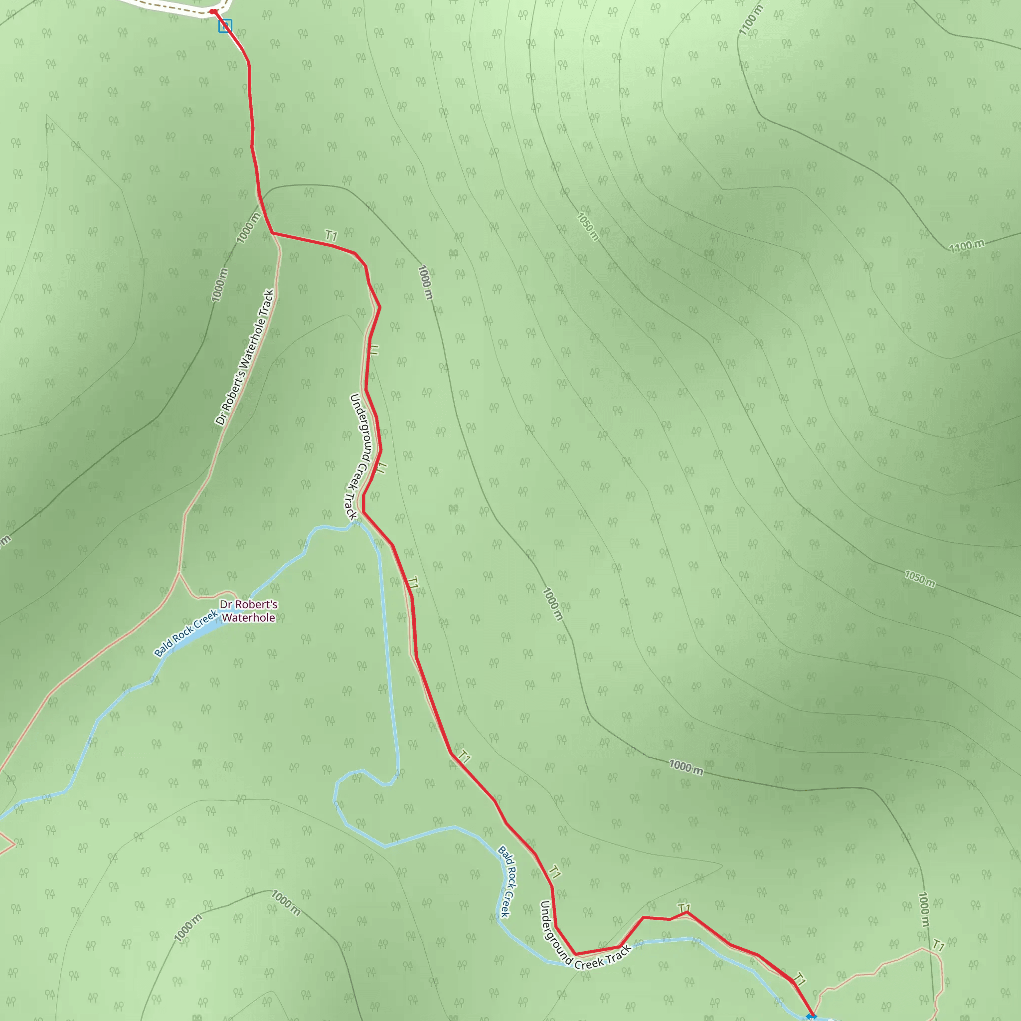 Underground Creek Track mobile static map