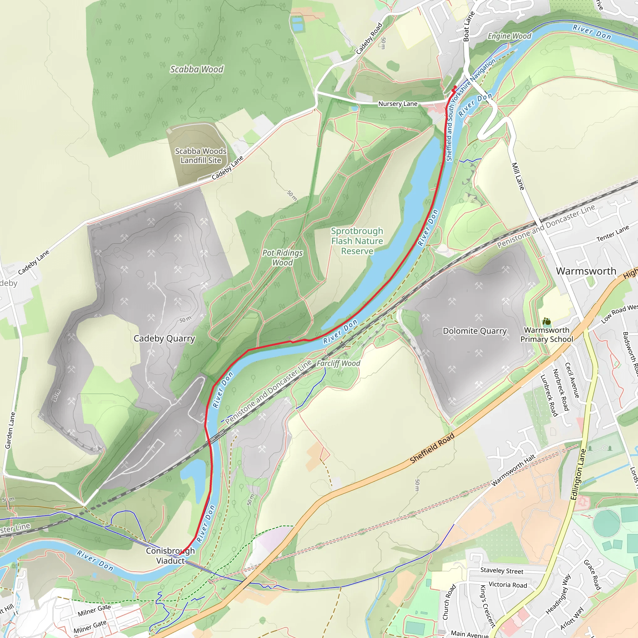 River Don Walk - Sprotbrough mobile static map