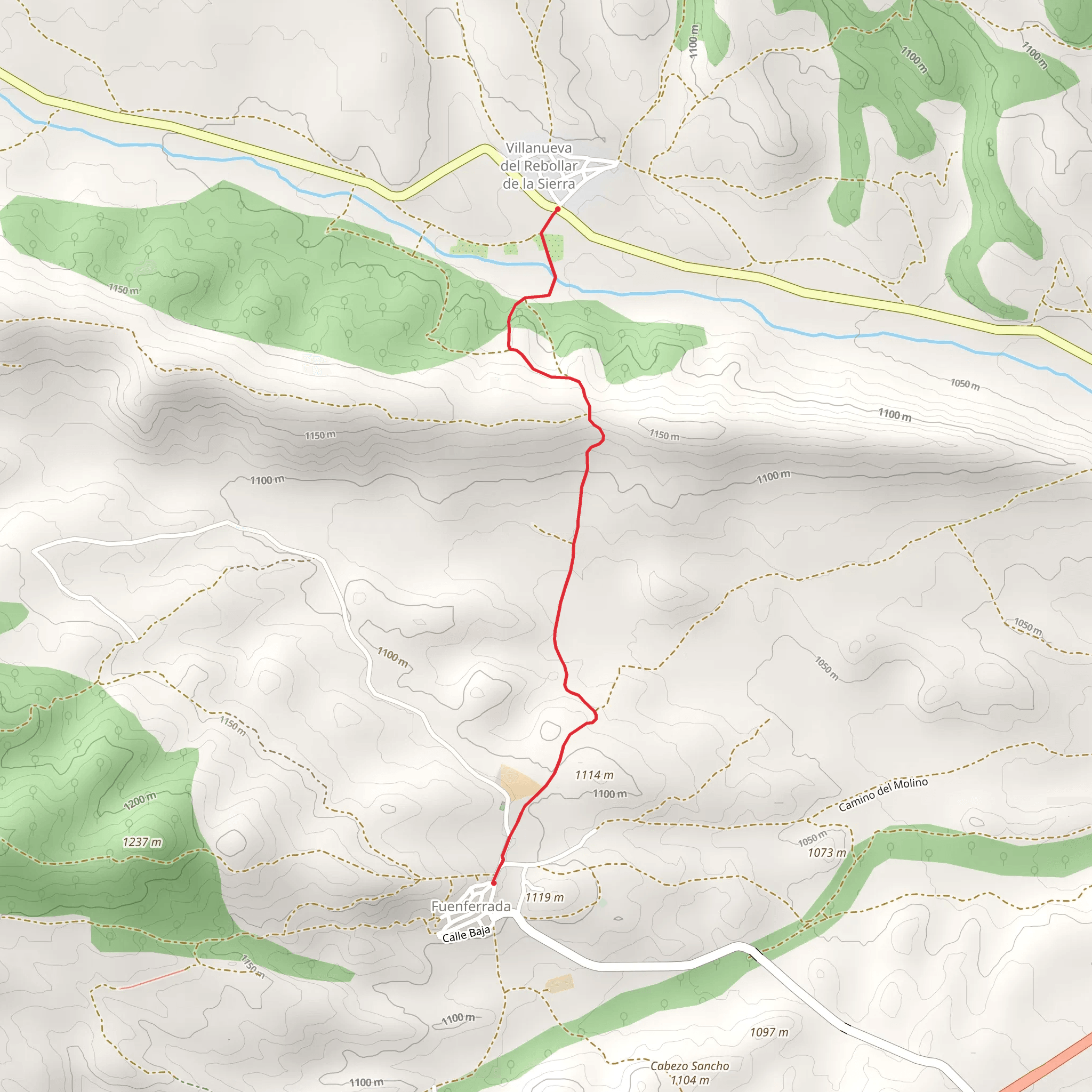 Villanueva del Rebollar - Fuenferrada PR TE 101 mobile static map