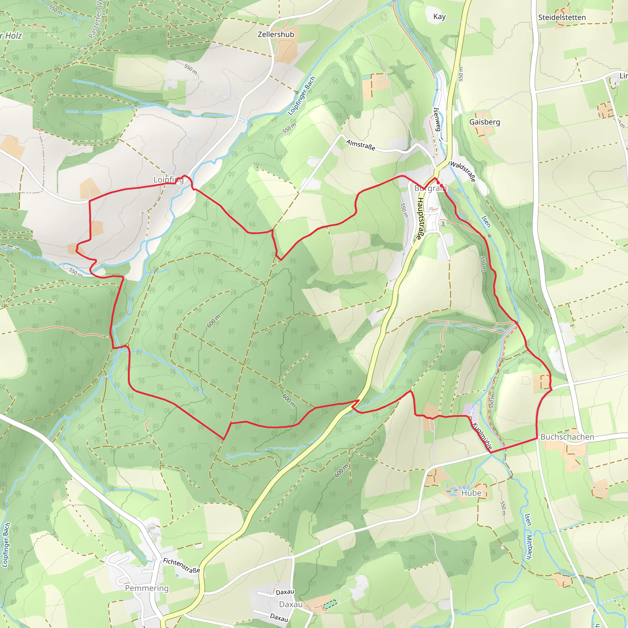 Burgrain Loop mobile static map