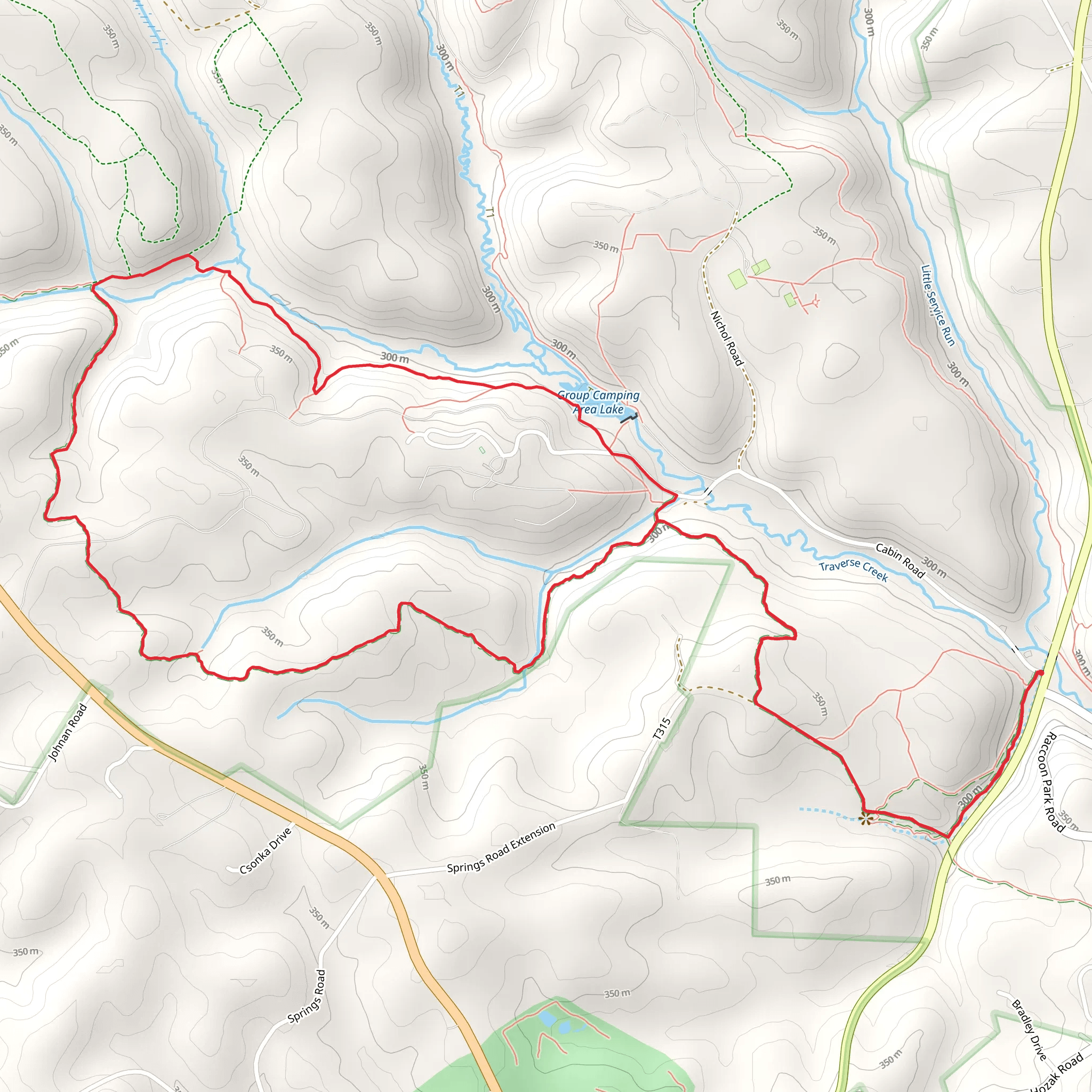 Group Camping Area Lake via Heritage Trail - Blue Loop mobile static map