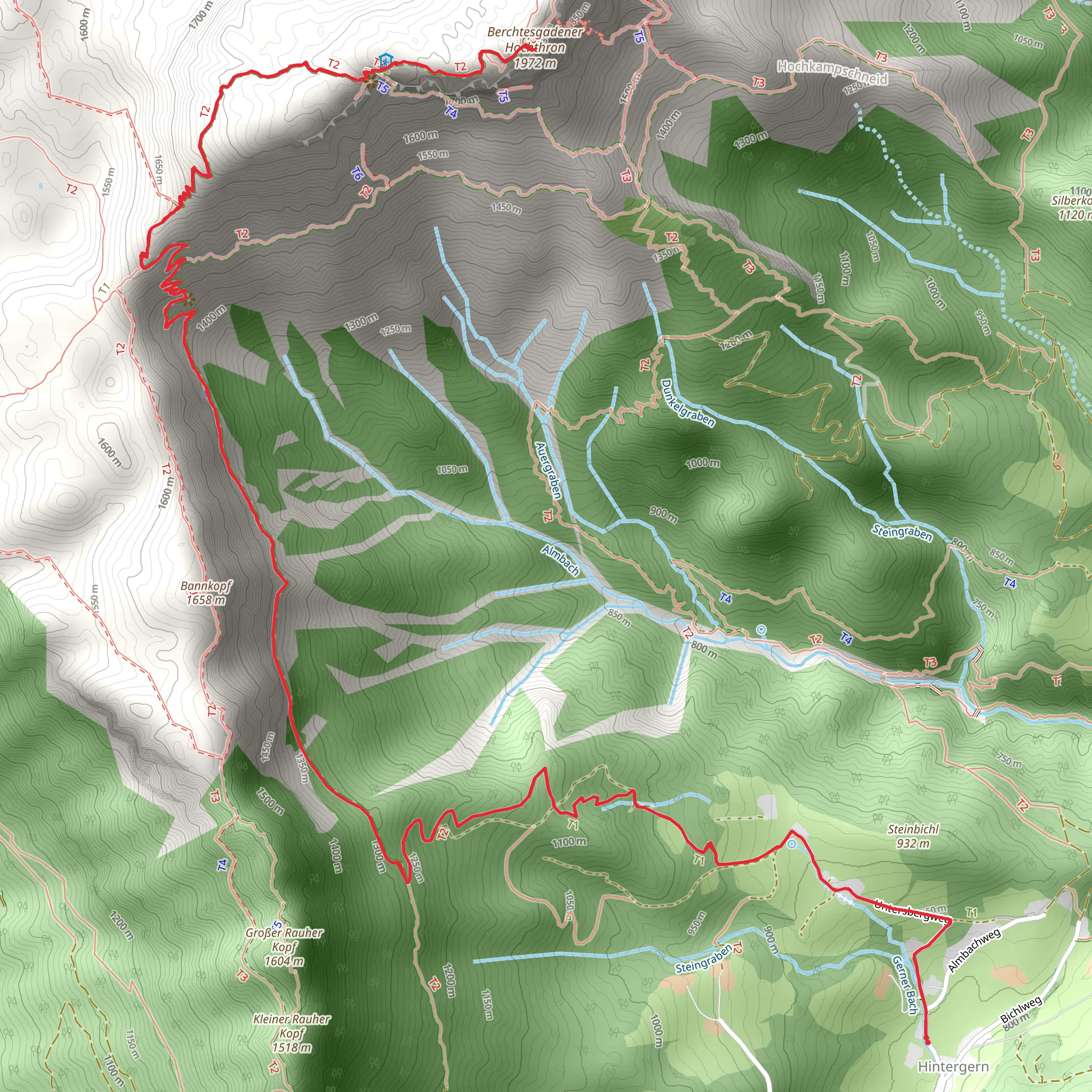 Berchtesgadener Hochthron Walk mobile static map