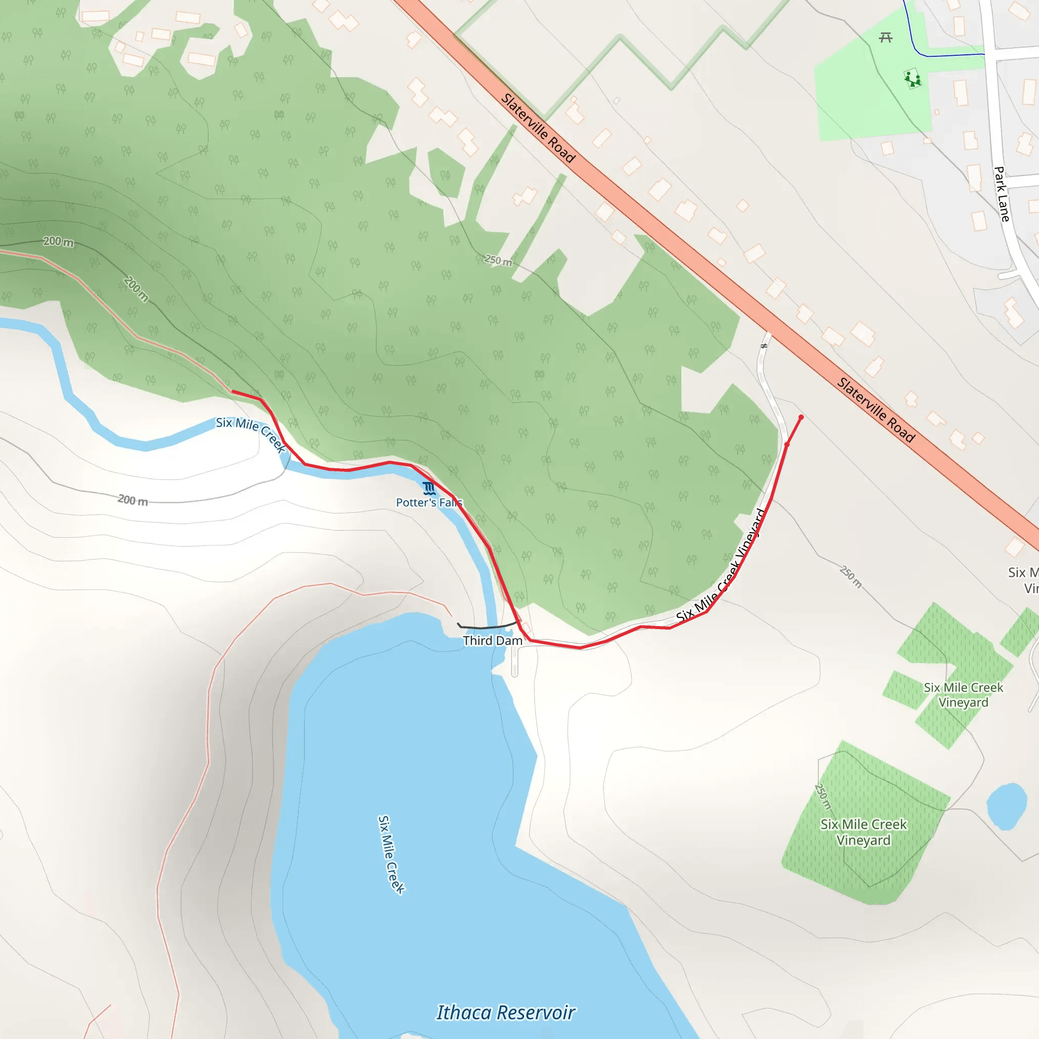 Six Mile Creek from Six Mile Creek Vineyard mobile static map