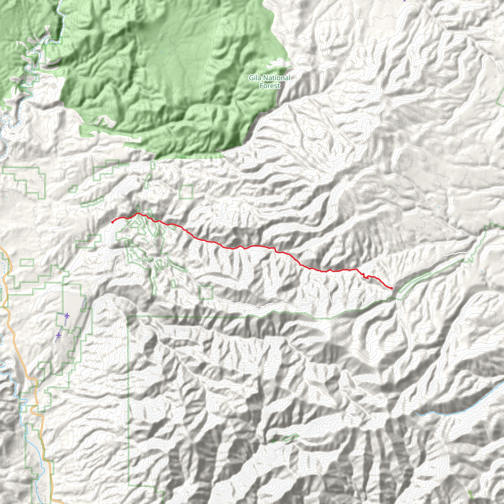 Cooney Canyon - Mineral Creek Trail mobile static map