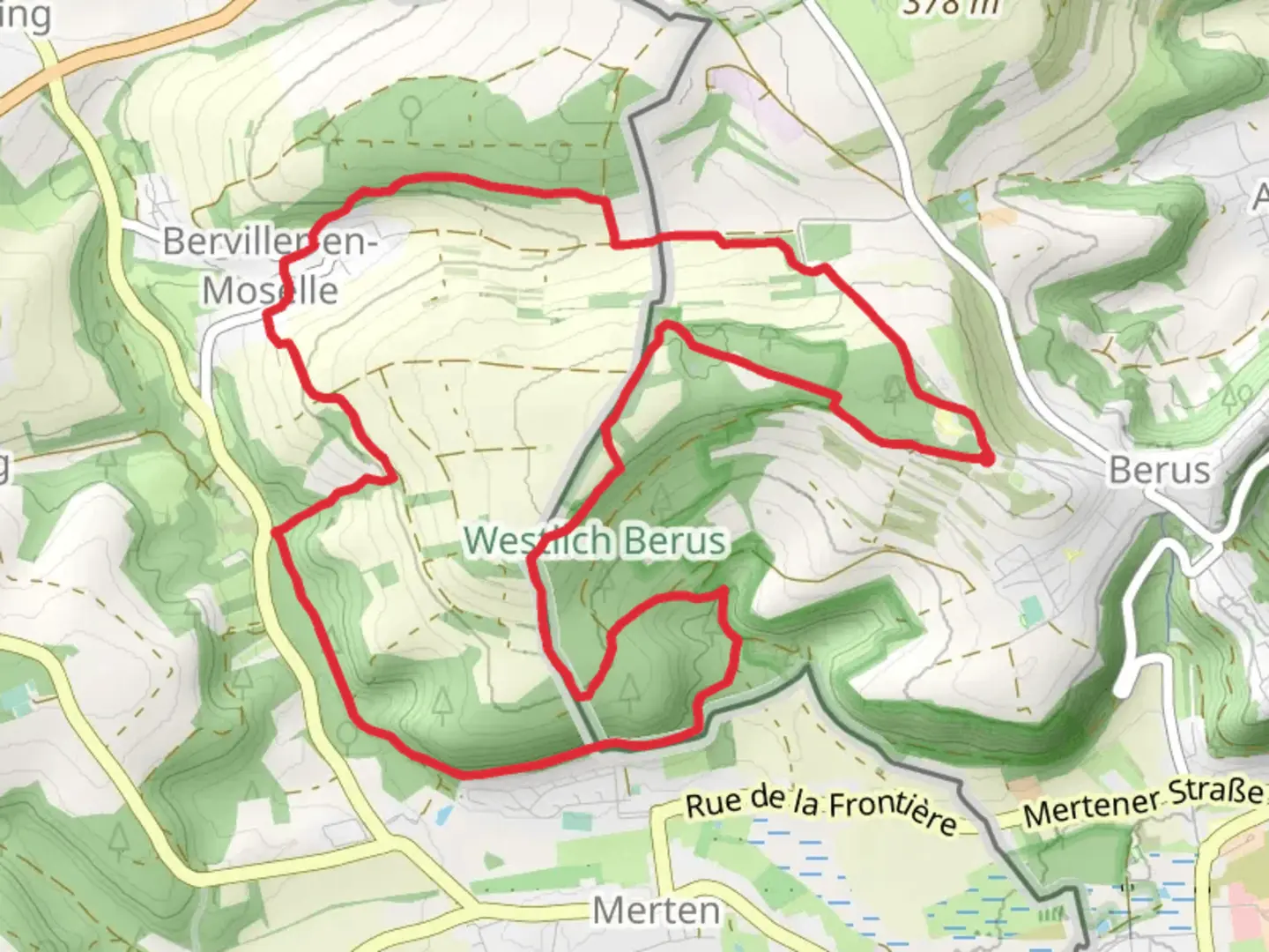 An image depicting the trail Berus Tafeltour Circle and its surrounding area.