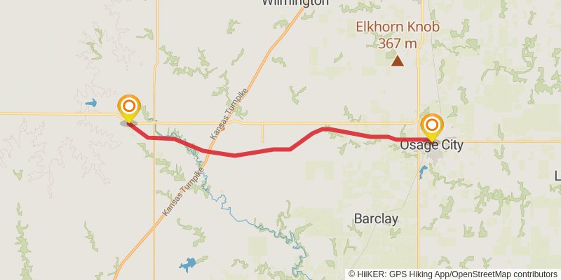 American Discovery Trail - Kansas stage 10 Map