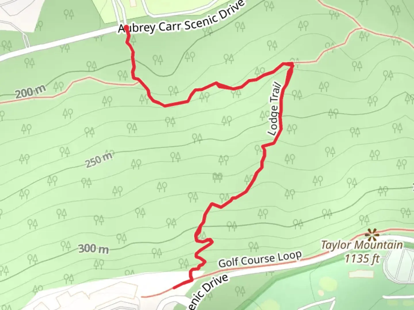 An image depicting the trail Lodge Trail and its surrounding area.