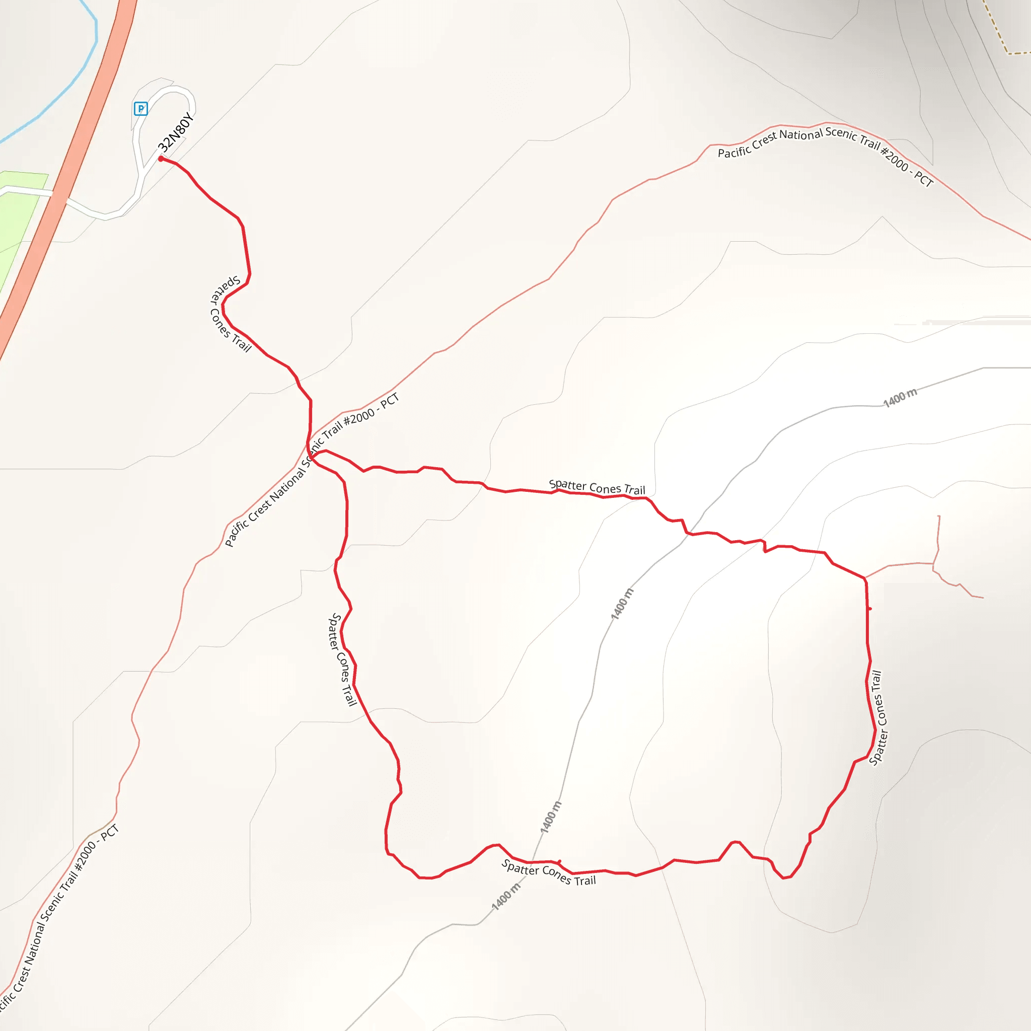 Spatter Cones Trail Loop mobile static map