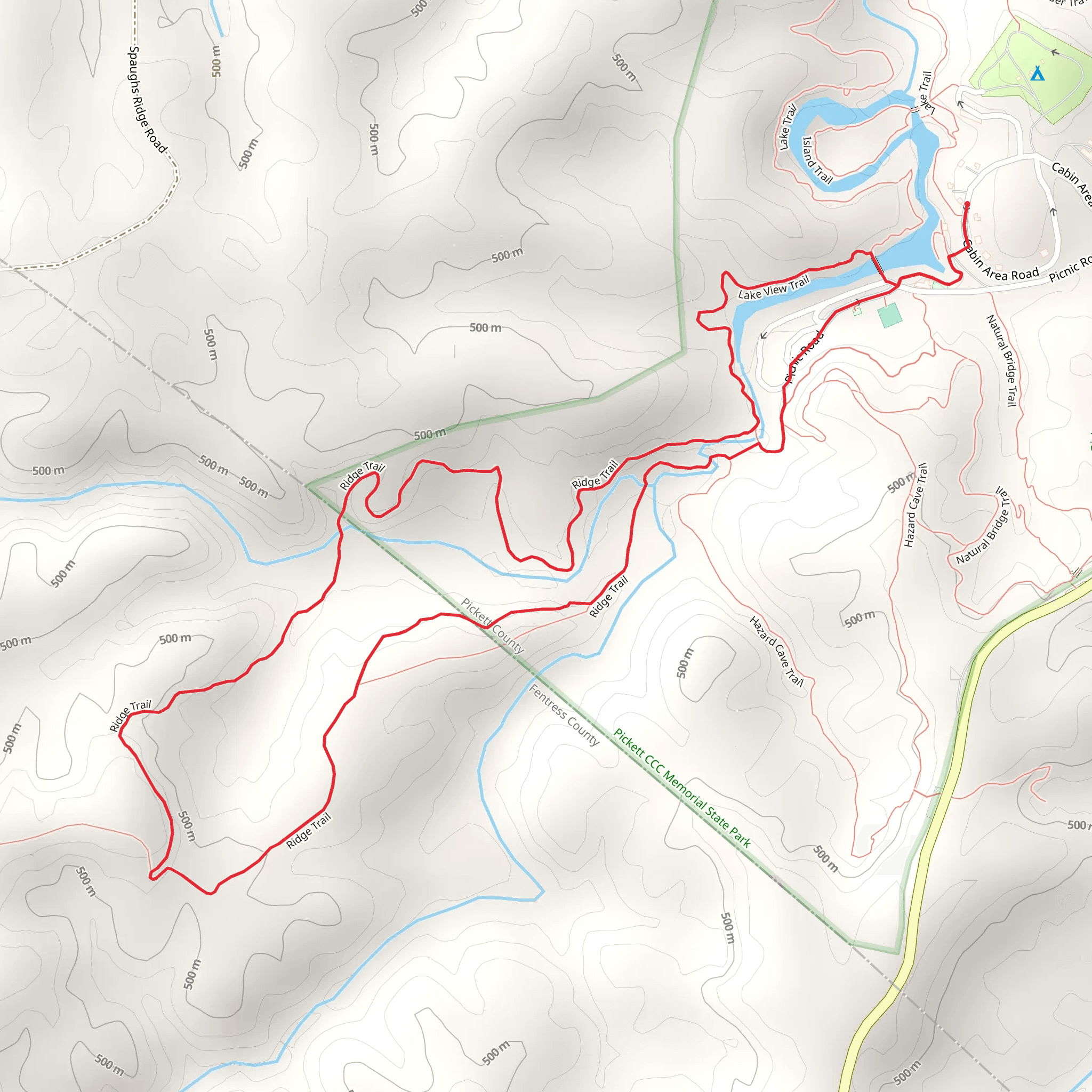 Lake View Trail and Ridge Loop Trail mobile static map