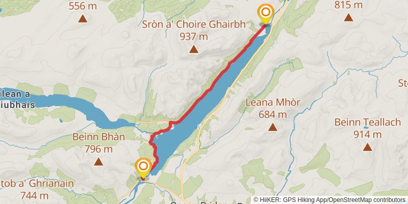 Great Glen Way stage 2 Map