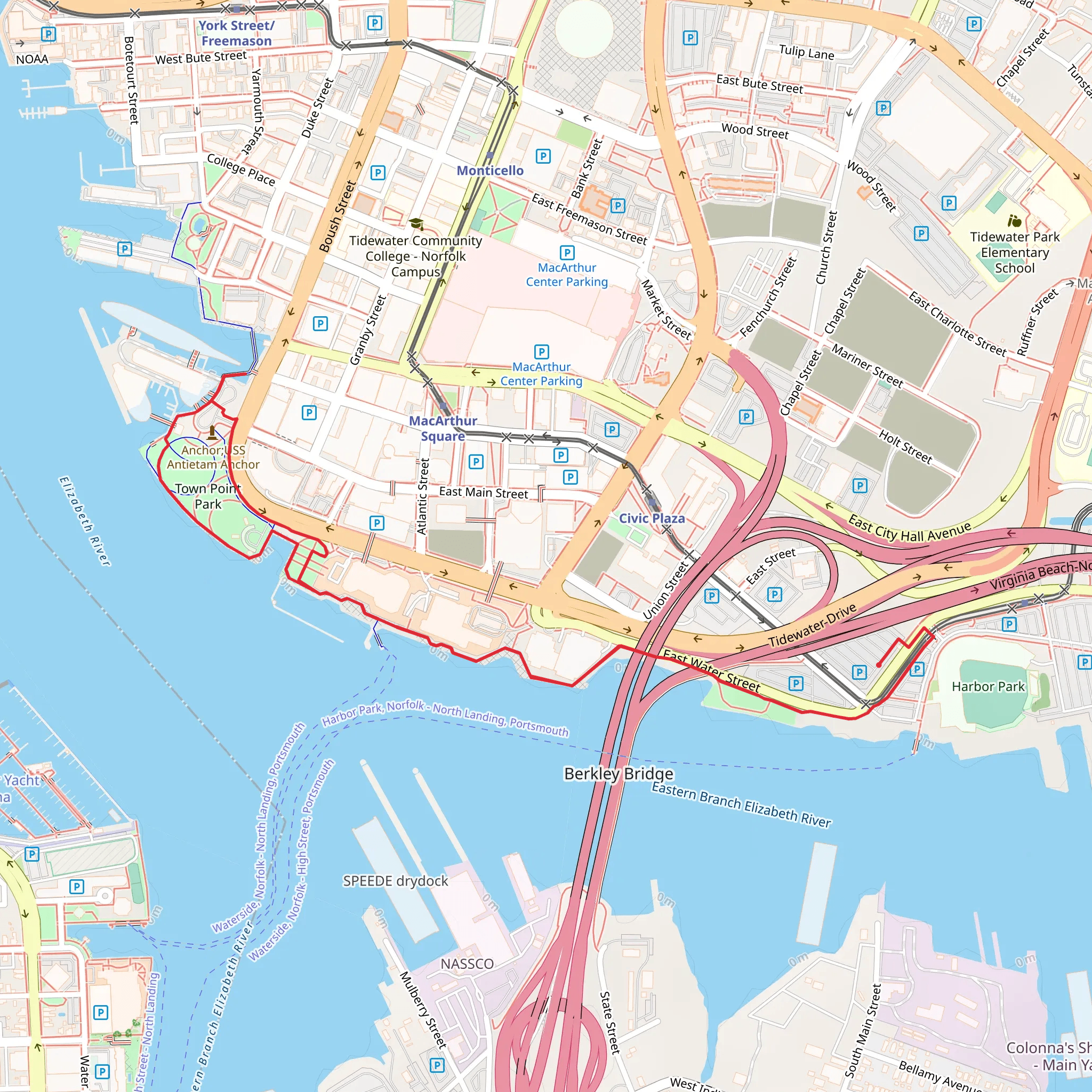 Elizabeth River Trail mobile static map