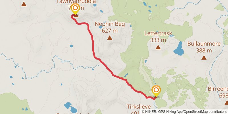 Corslieve and Tawnyanruddia Loop stage 2 Map