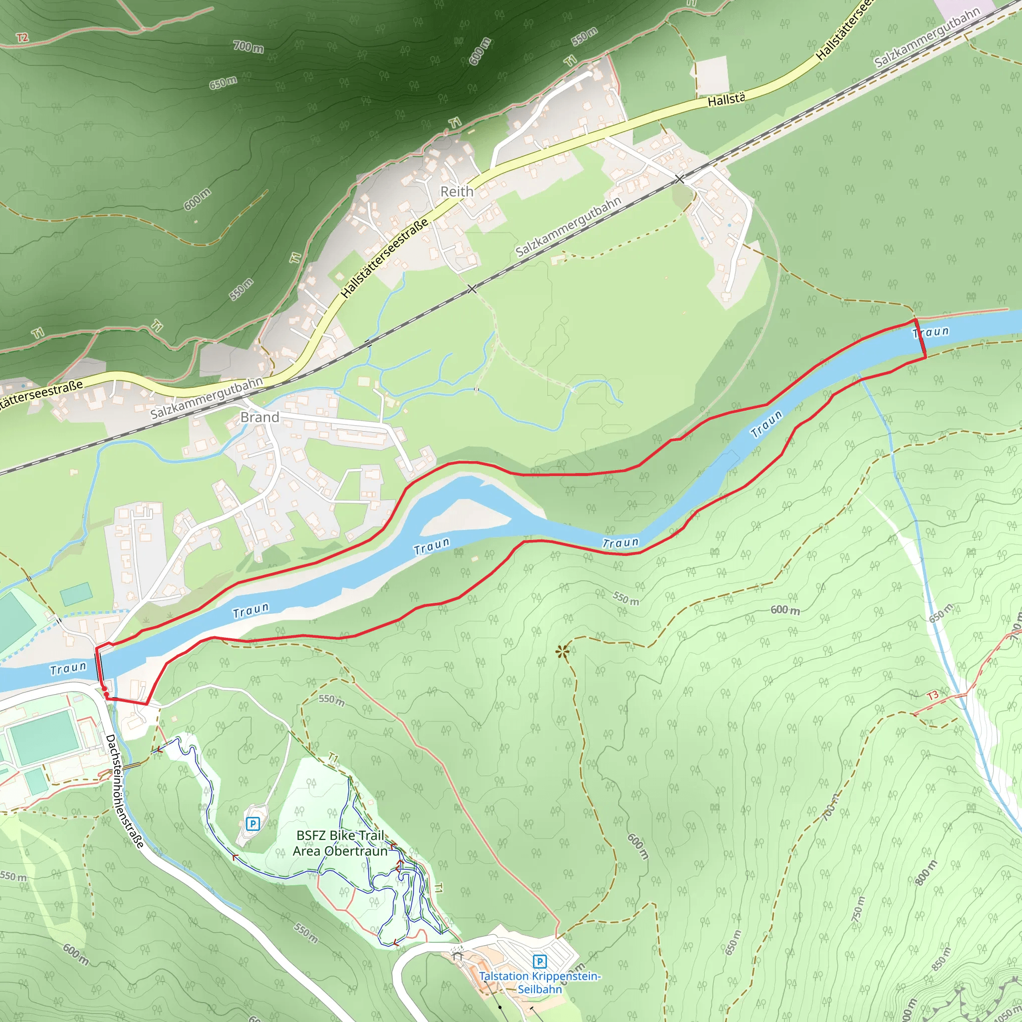 Winter Trail Obertraun mobile static map