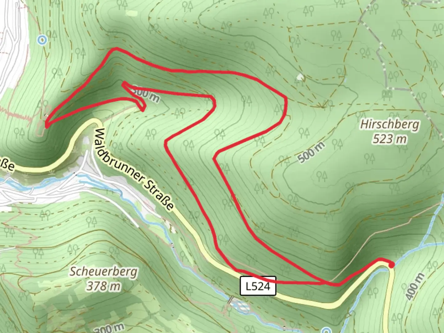An image depicting the trail Burg-Eberbach Weg and its surrounding area.
