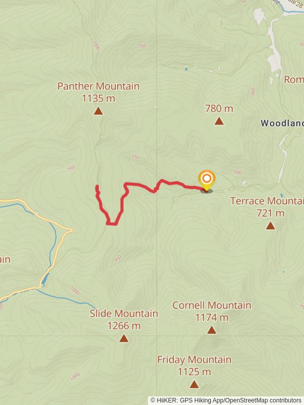 Giant Ledge via Woodland Valley Road mobile static map