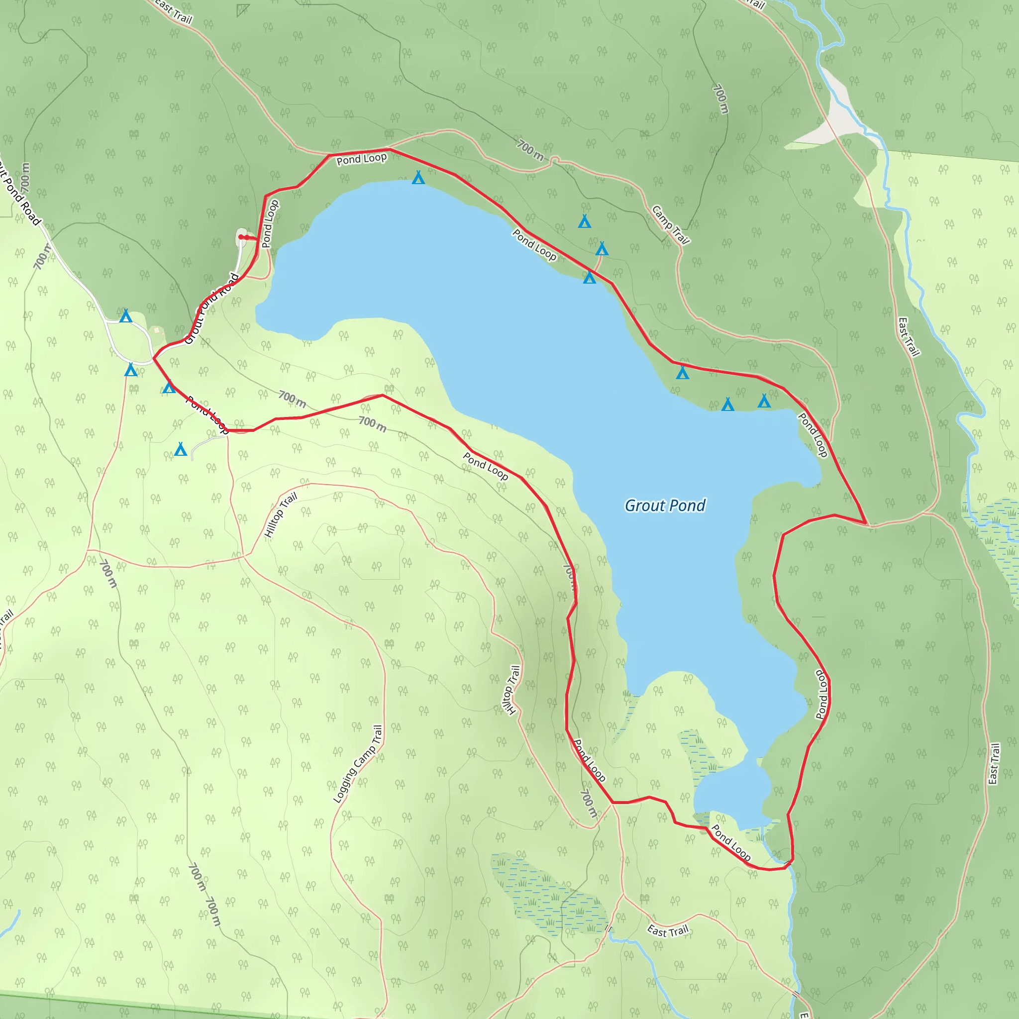 Grout Pond Trail mobile static map
