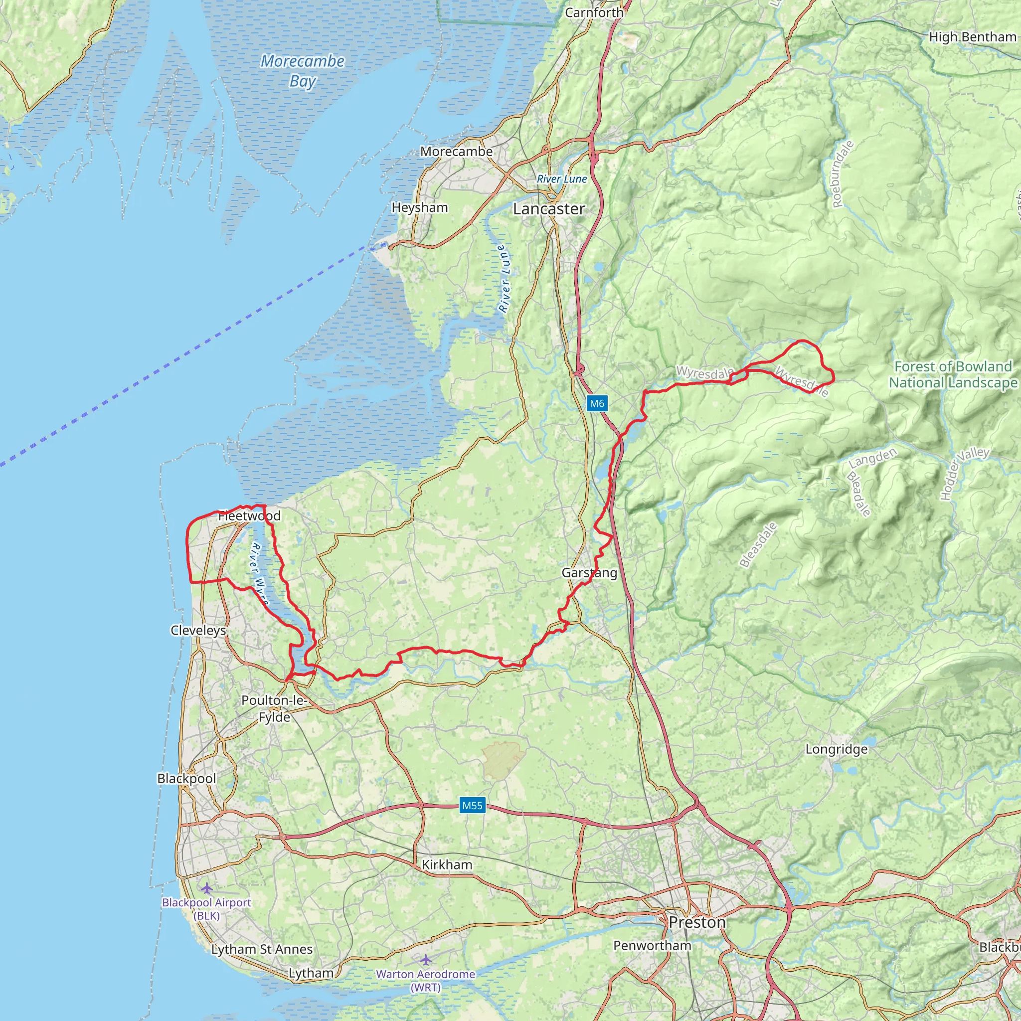 Wyre Way mobile static map