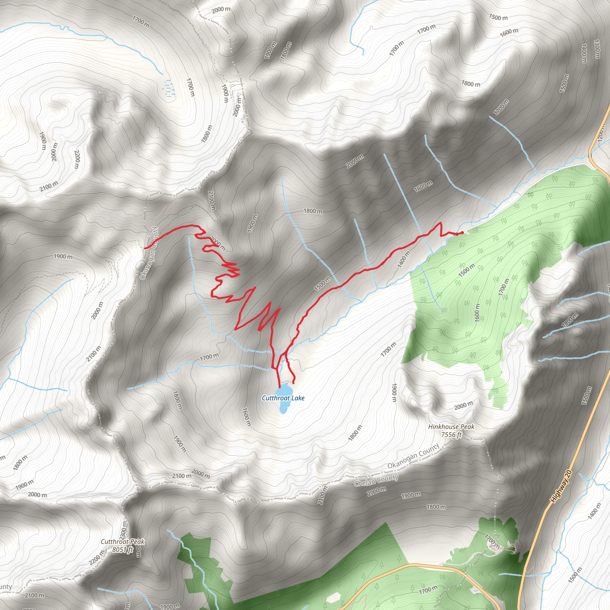 Cutthroat Pass via Cutthroat Lake Trail mobile static map