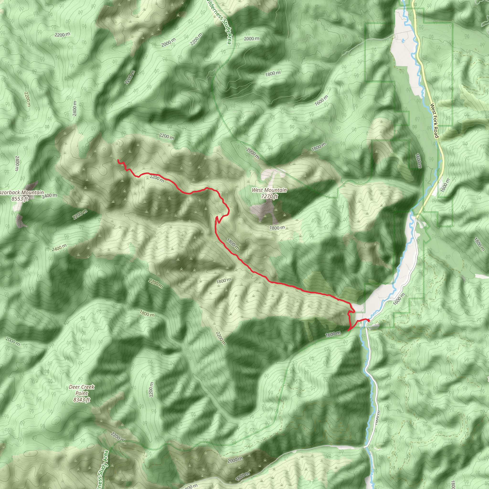 Chicken Creek Trail mobile static map