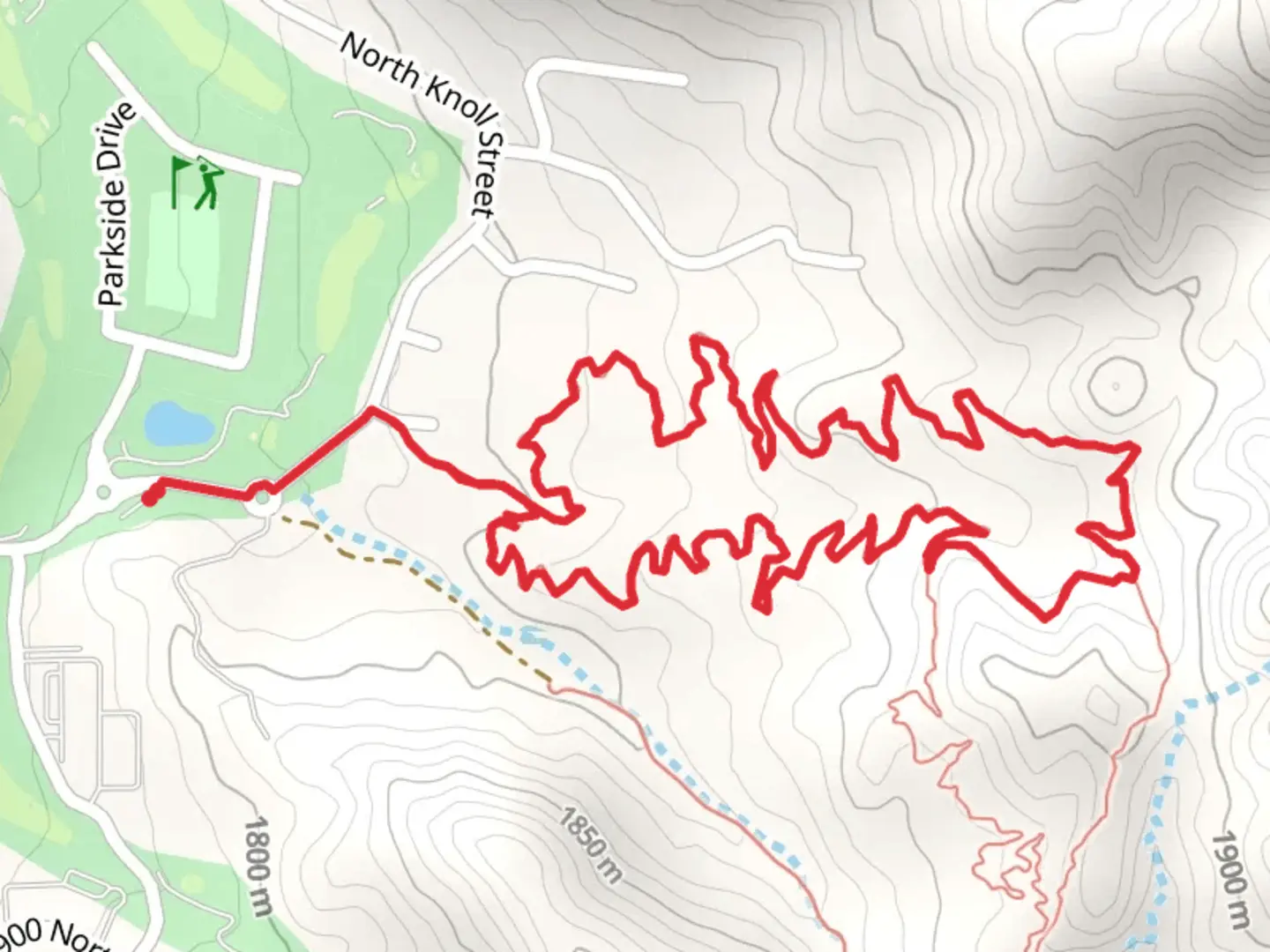 An image depicting the trail 13th Hole Trail and its surrounding area.