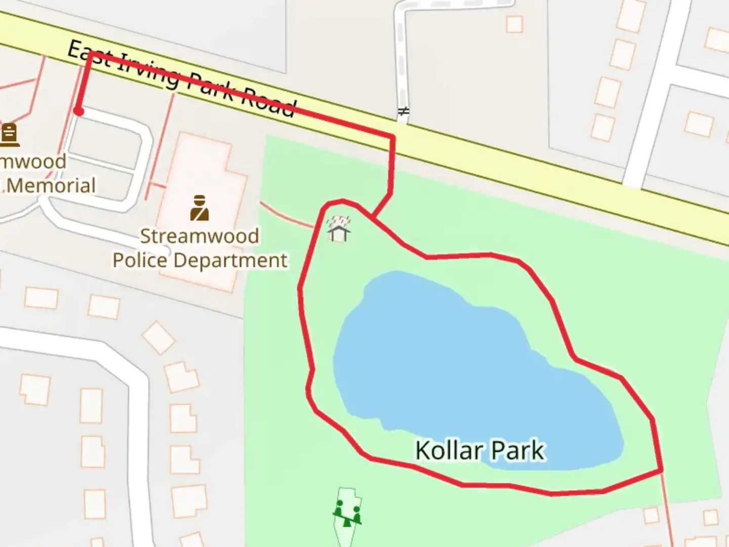 An image depicting the trail Kollar Park Loop and its surrounding area.